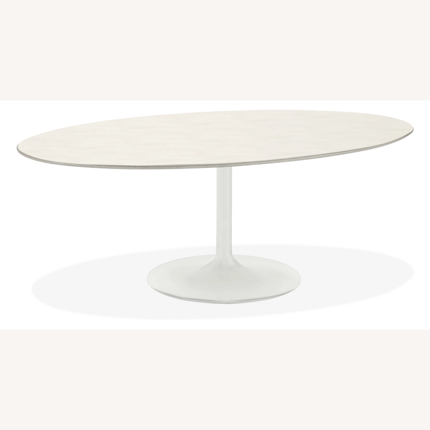 Room & Board White Quartz Oval Dining Table - image-1