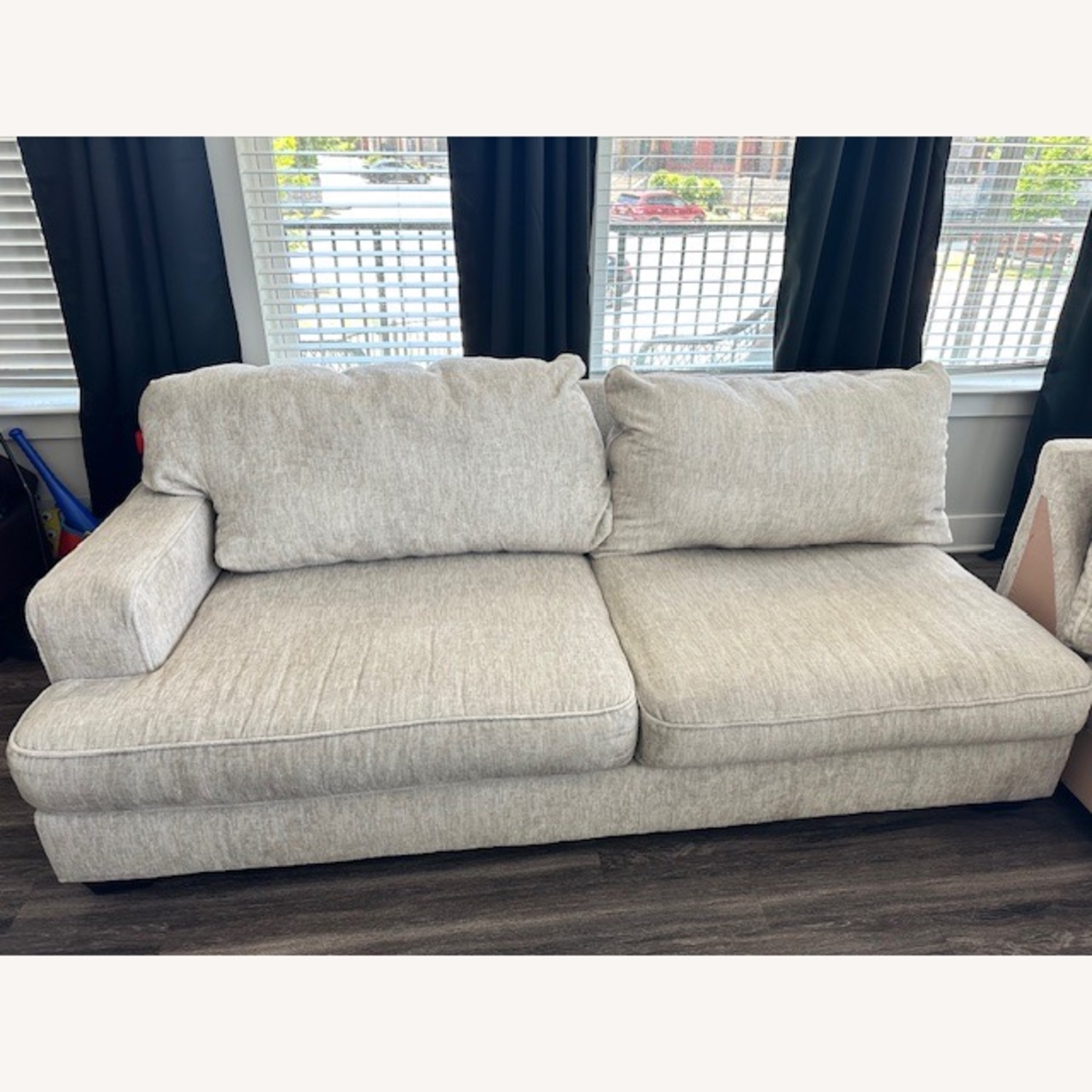 Ashley Furniture White Fabric Sectional - image-14