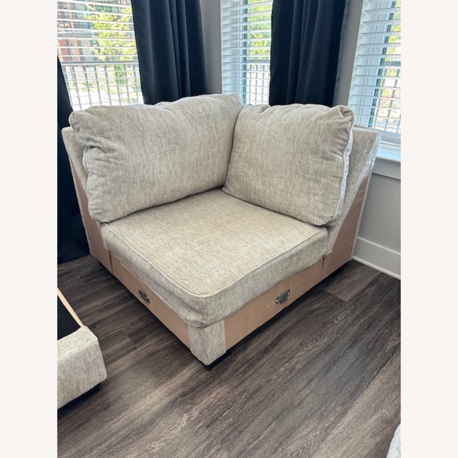 Ashley Furniture White Fabric Sectional - image-15