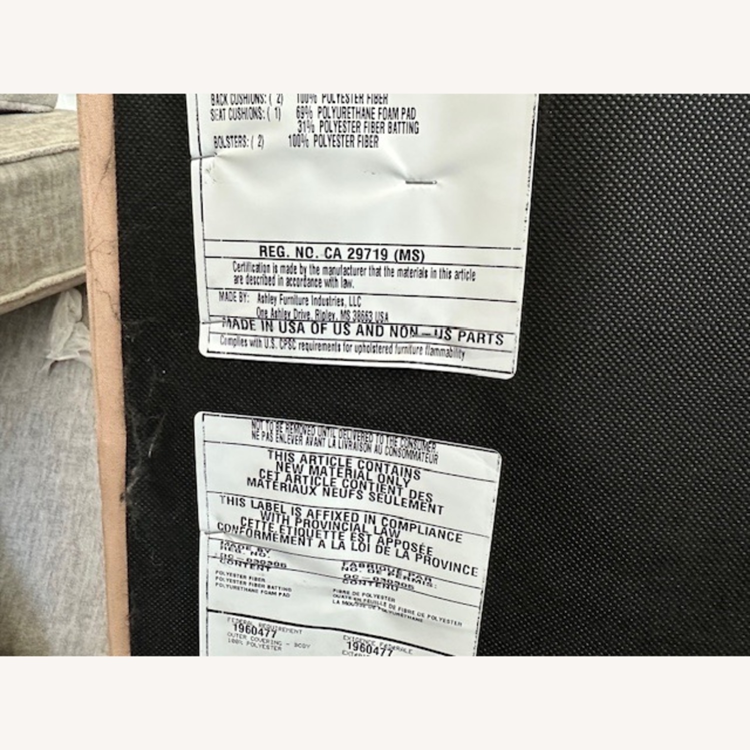 Ashley Furniture White Fabric Sectional - image-21