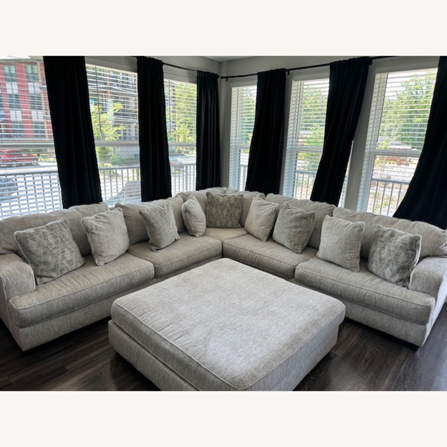 Ashley Furniture White Fabric Sectional - image-34