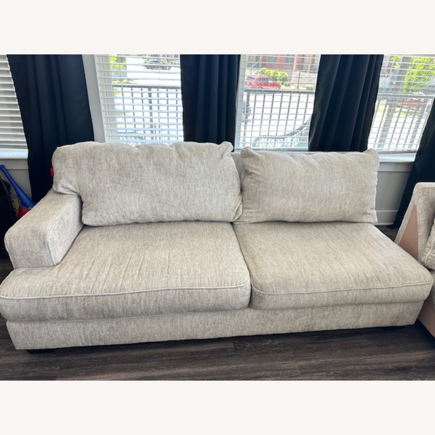 Ashley Furniture White Fabric Sectional - image-16