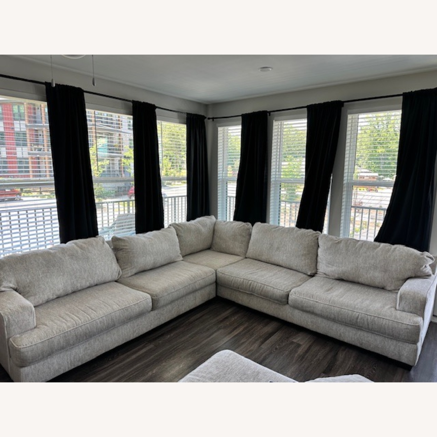 Ashley Furniture White Fabric Sectional - image-30