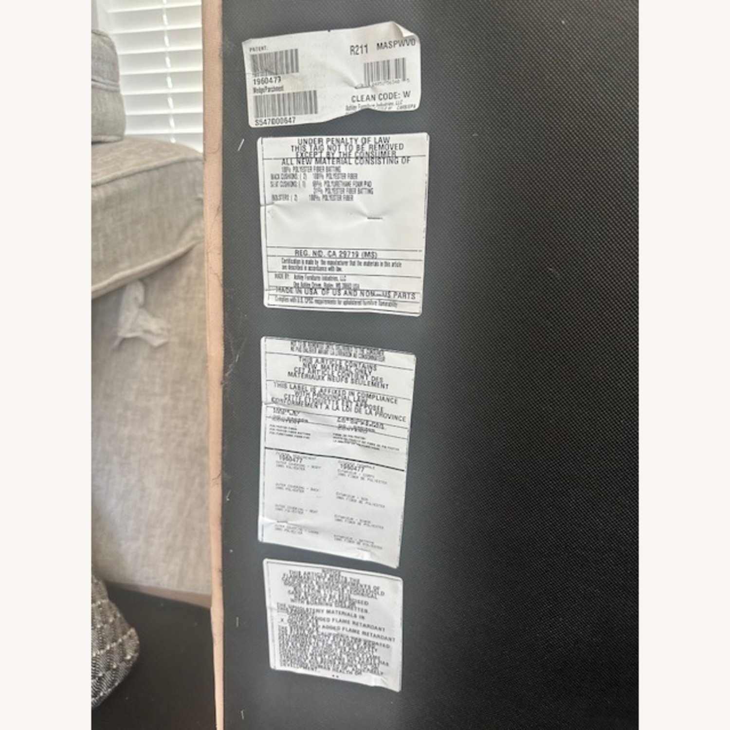 Ashley Furniture White Fabric Sectional - image-25