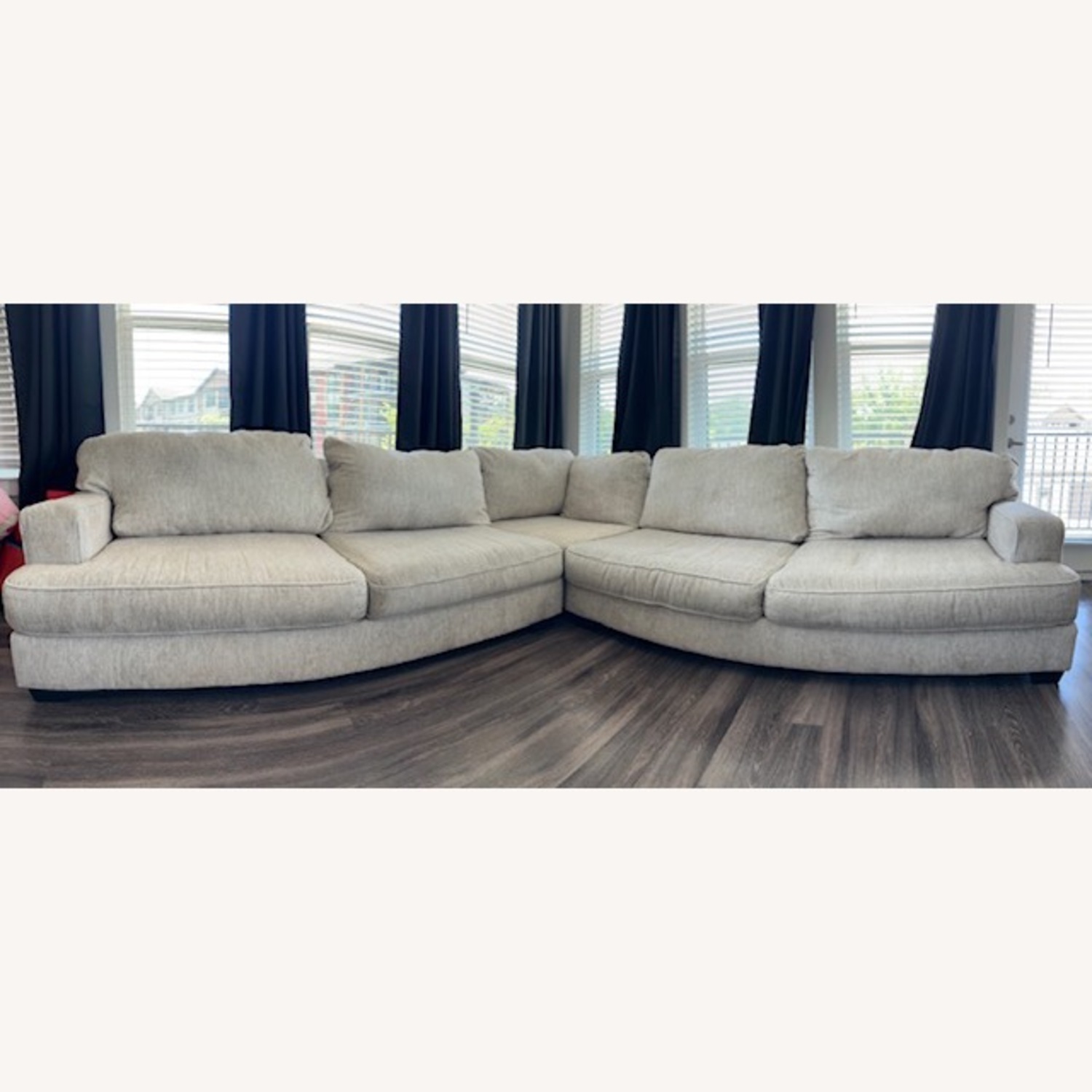 Ashley Furniture White Fabric Sectional - image-13