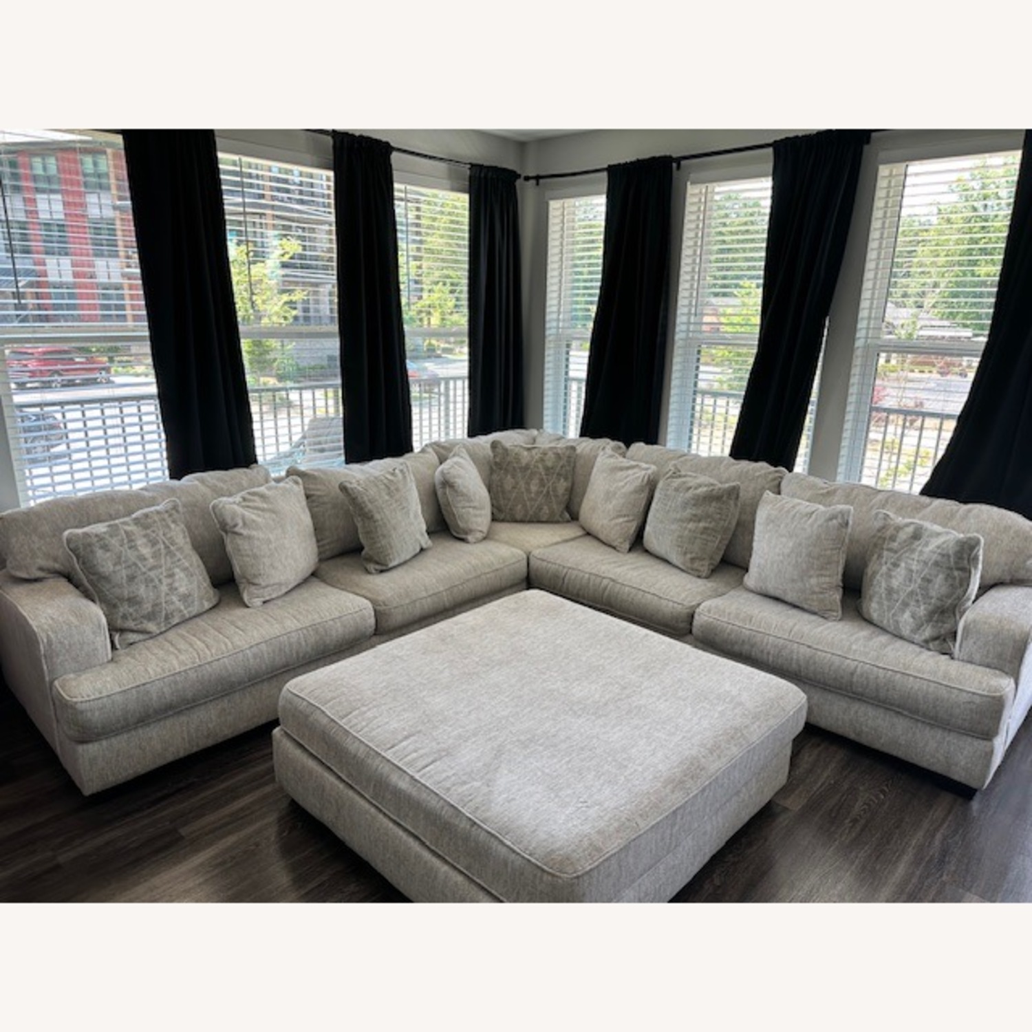 Ashley Furniture White Fabric Sectional - image-6