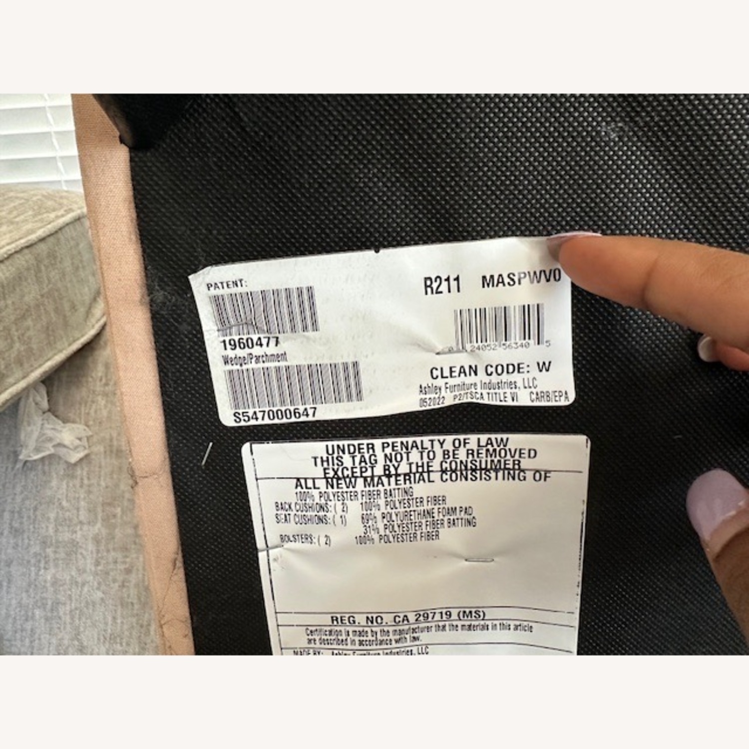 Ashley Furniture White Fabric Sectional - image-32