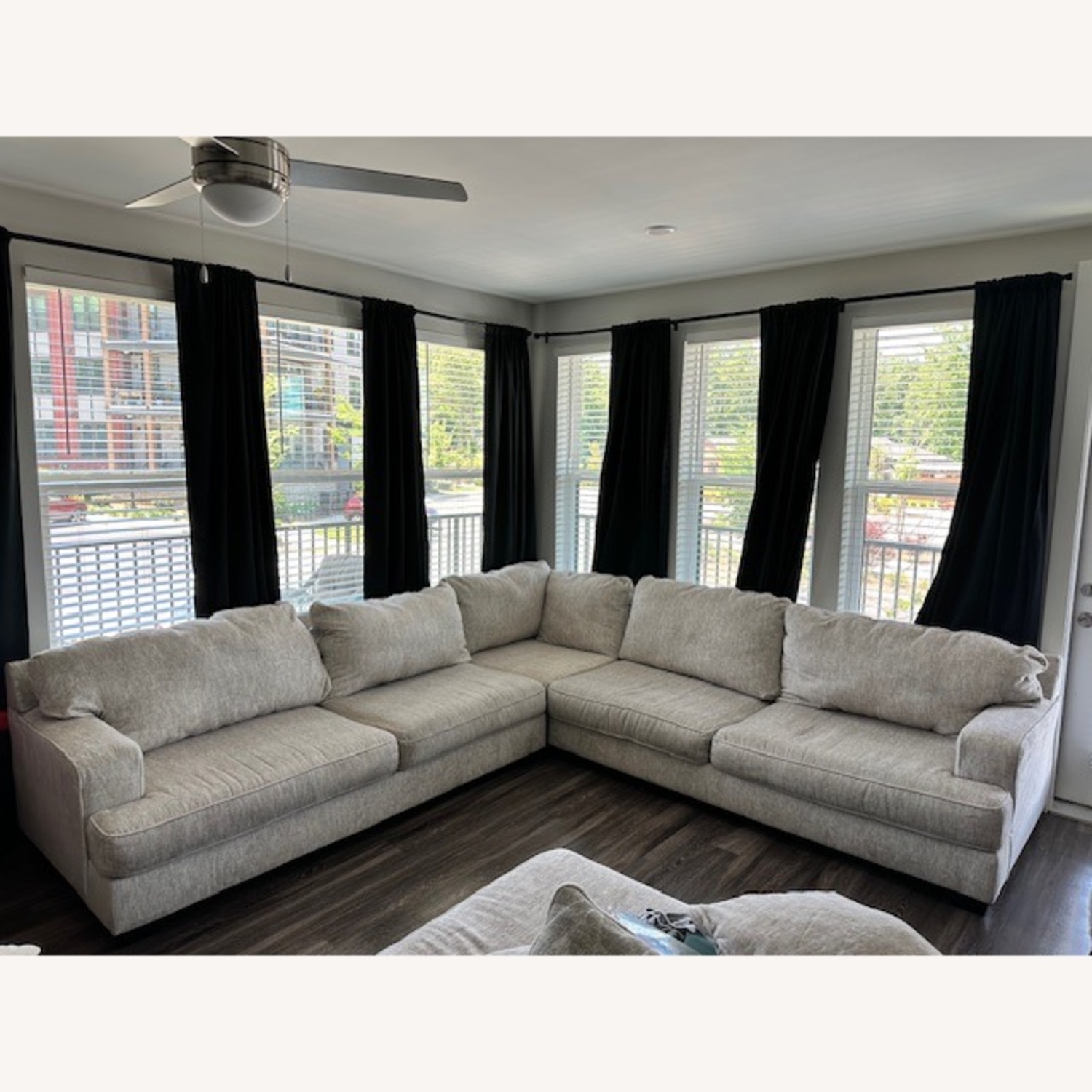 Ashley Furniture White Fabric Sectional - image-10