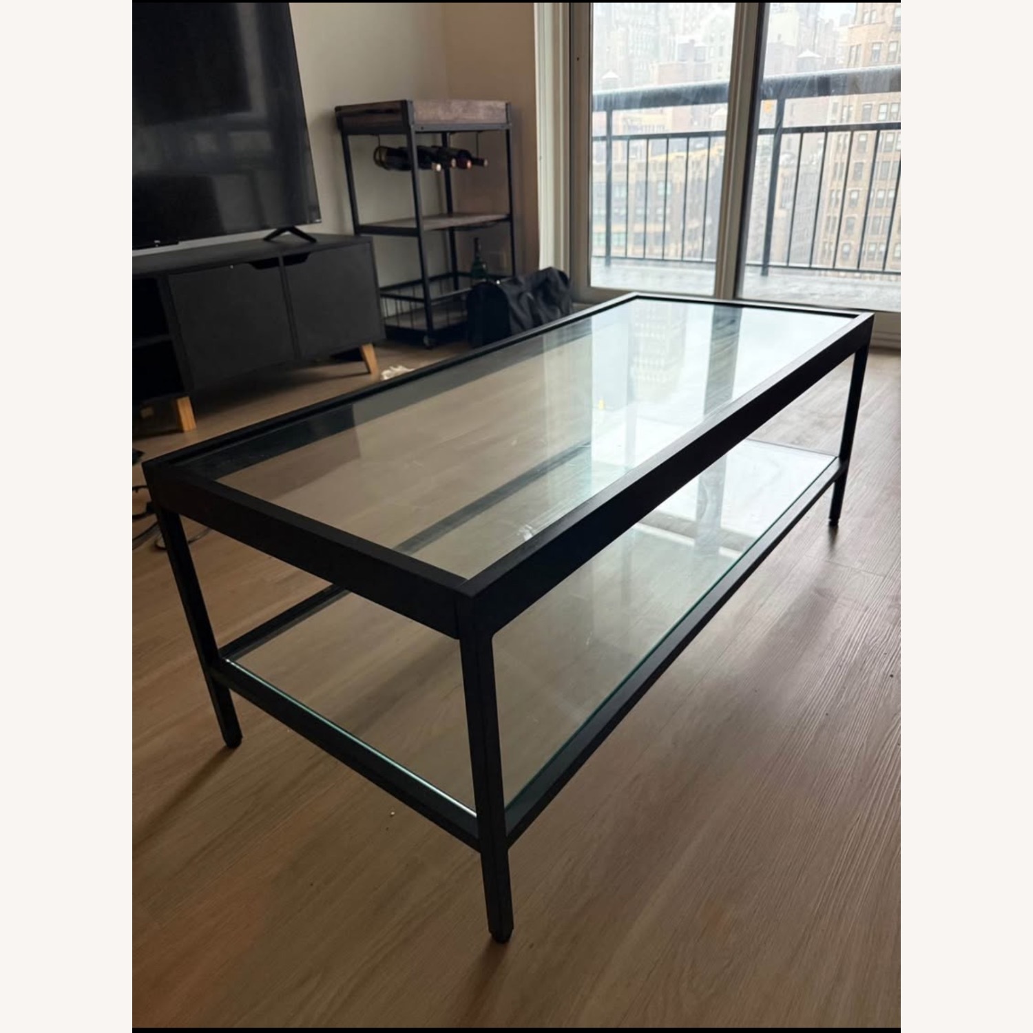 Modern Glass Top Coffee Table - image-2