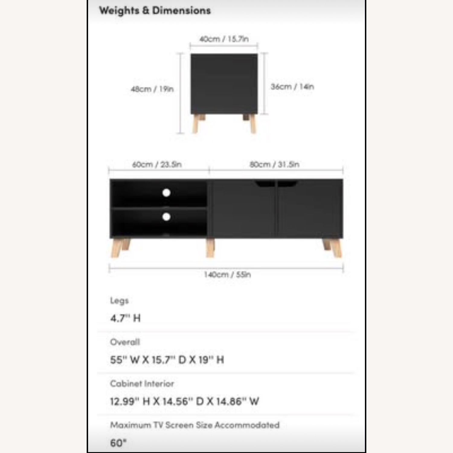 Black TV Stand - image-3