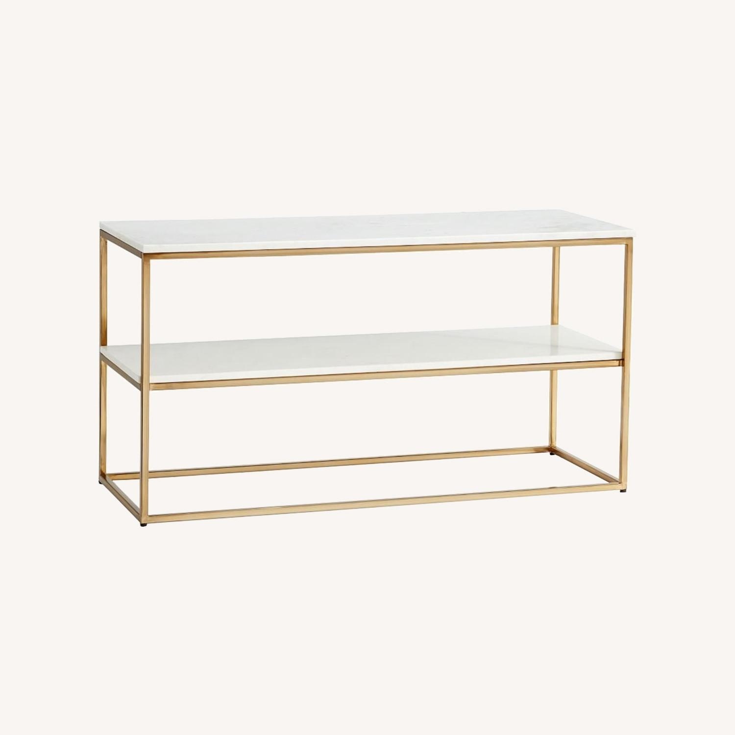 Pottery Barn Delaney Marble TV Stand  - image-0