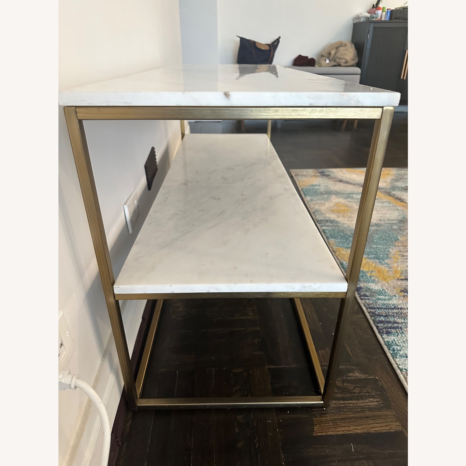 Pottery Barn Delaney Marble TV Stand  - image-3