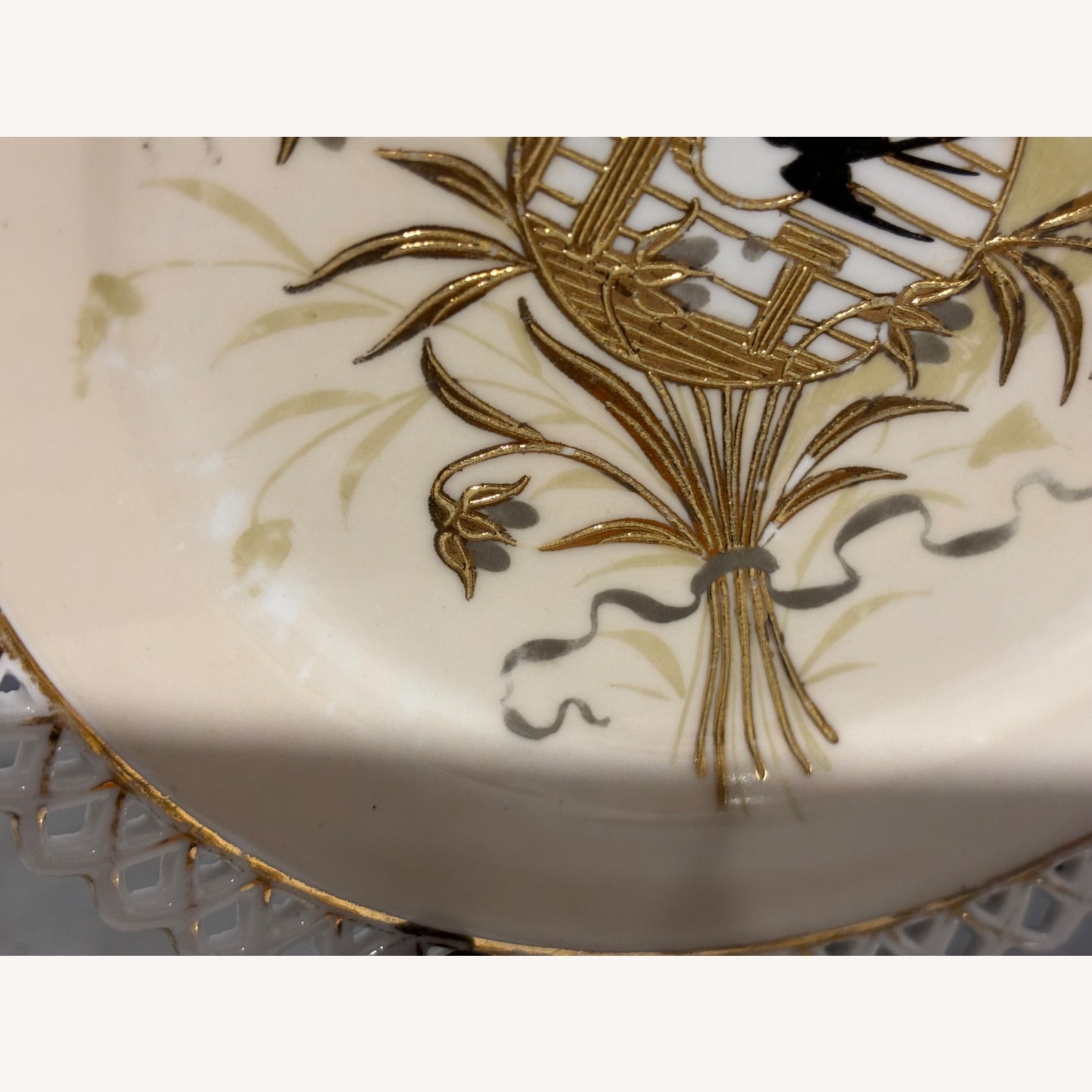 Antique F.W.  Set of 2 Decorative Birds Plates - image-5