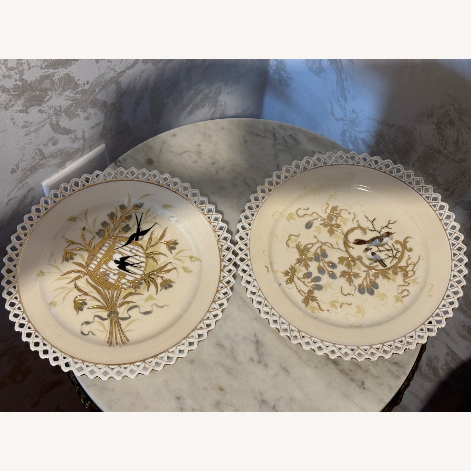 Antique F.W.  Set of 2 Decorative Birds Plates - image-18