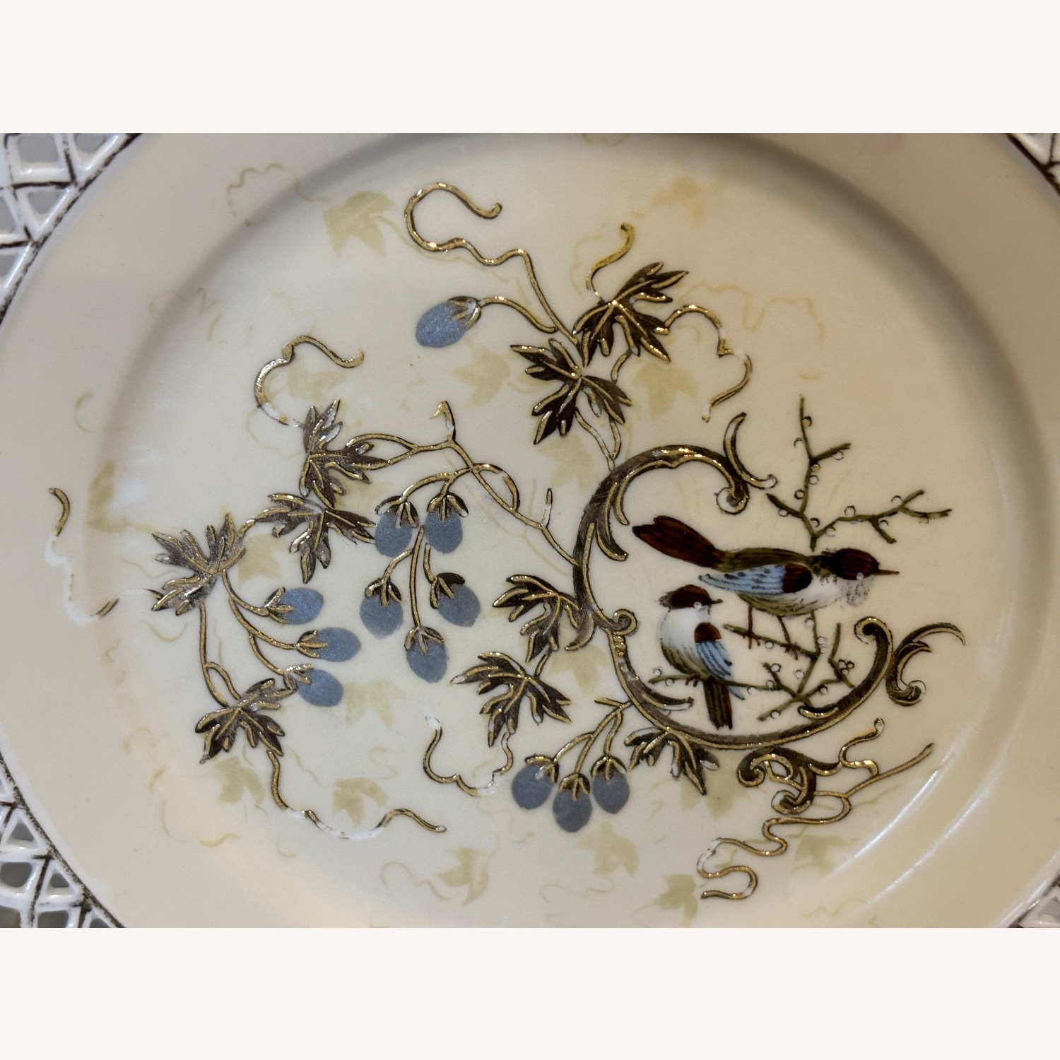 Antique F.W.  Set of 2 Decorative Birds Plates - image-11