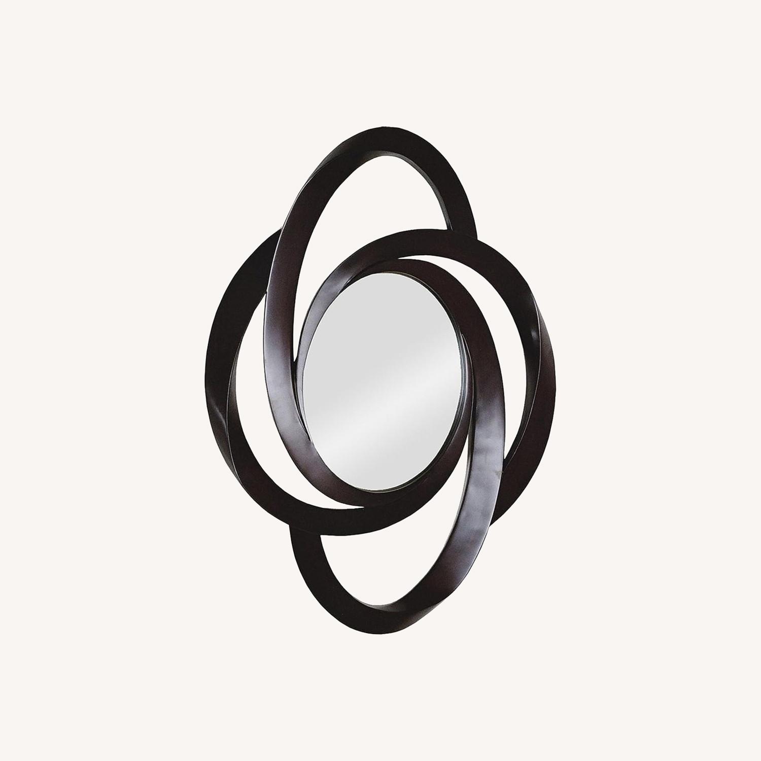 Ren-Wil Oval Dark Brown Wall Mirror - image-0