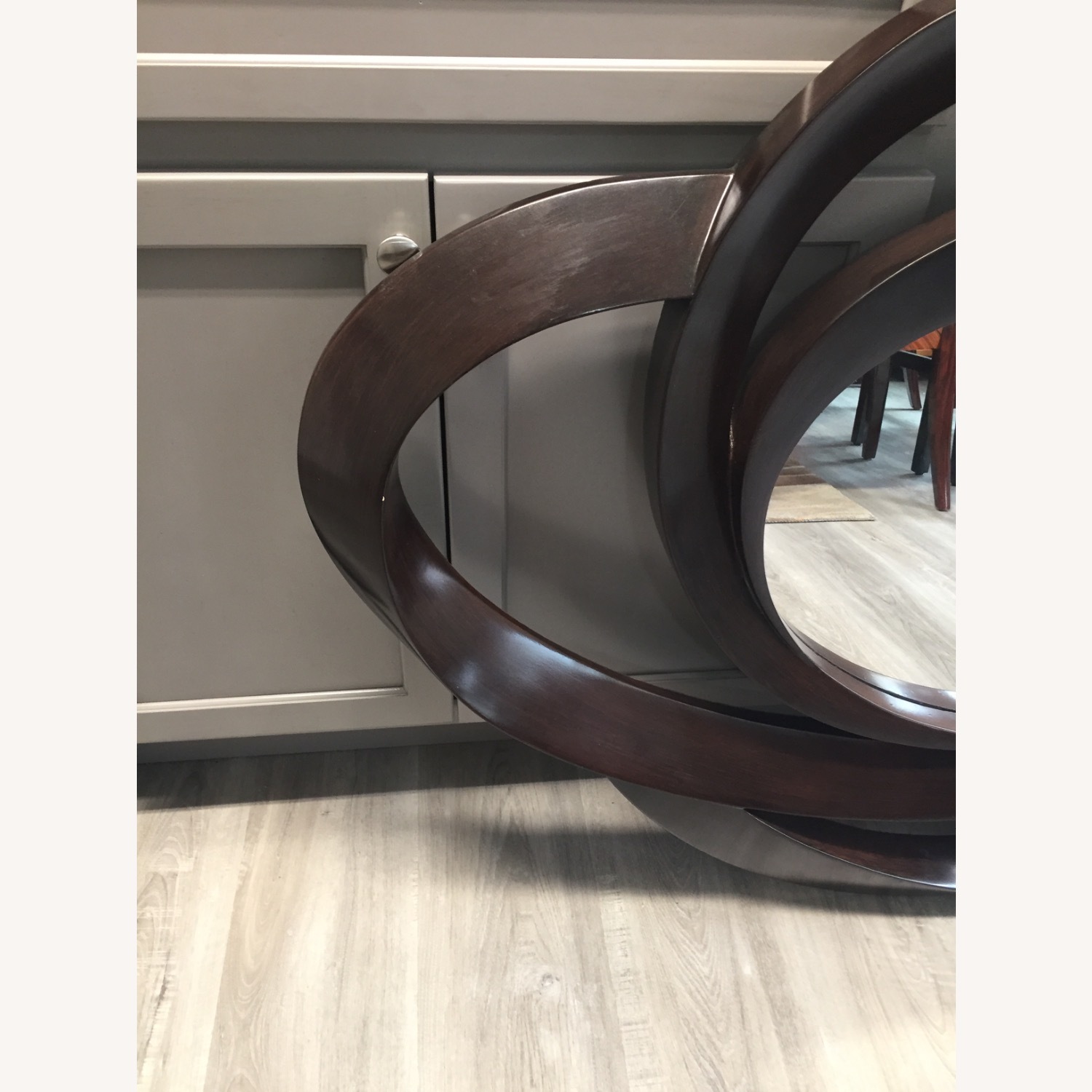 Ren-Wil Oval Dark Brown Wall Mirror - image-1