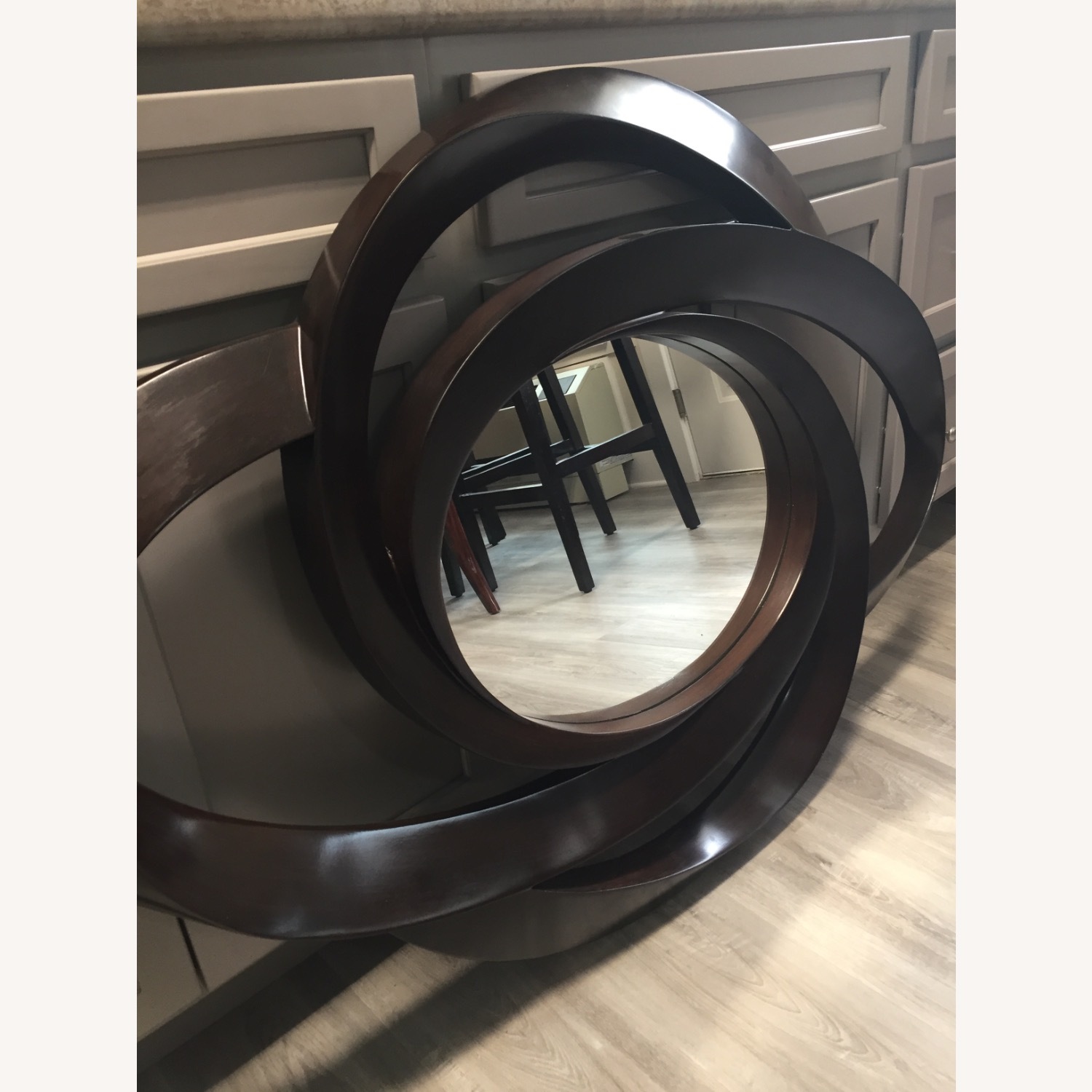Ren-Wil Oval Dark Brown Wall Mirror - image-2