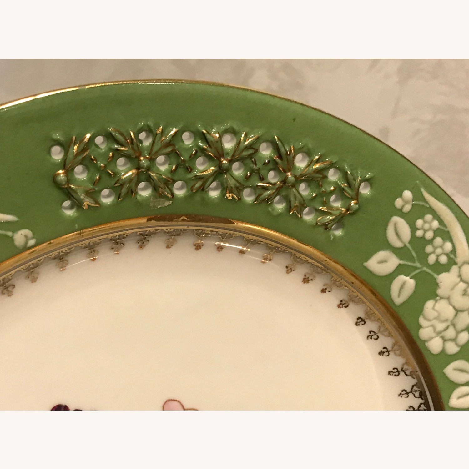 Vintage Decorative Floral 11” Plate With Gold Trim - image-4