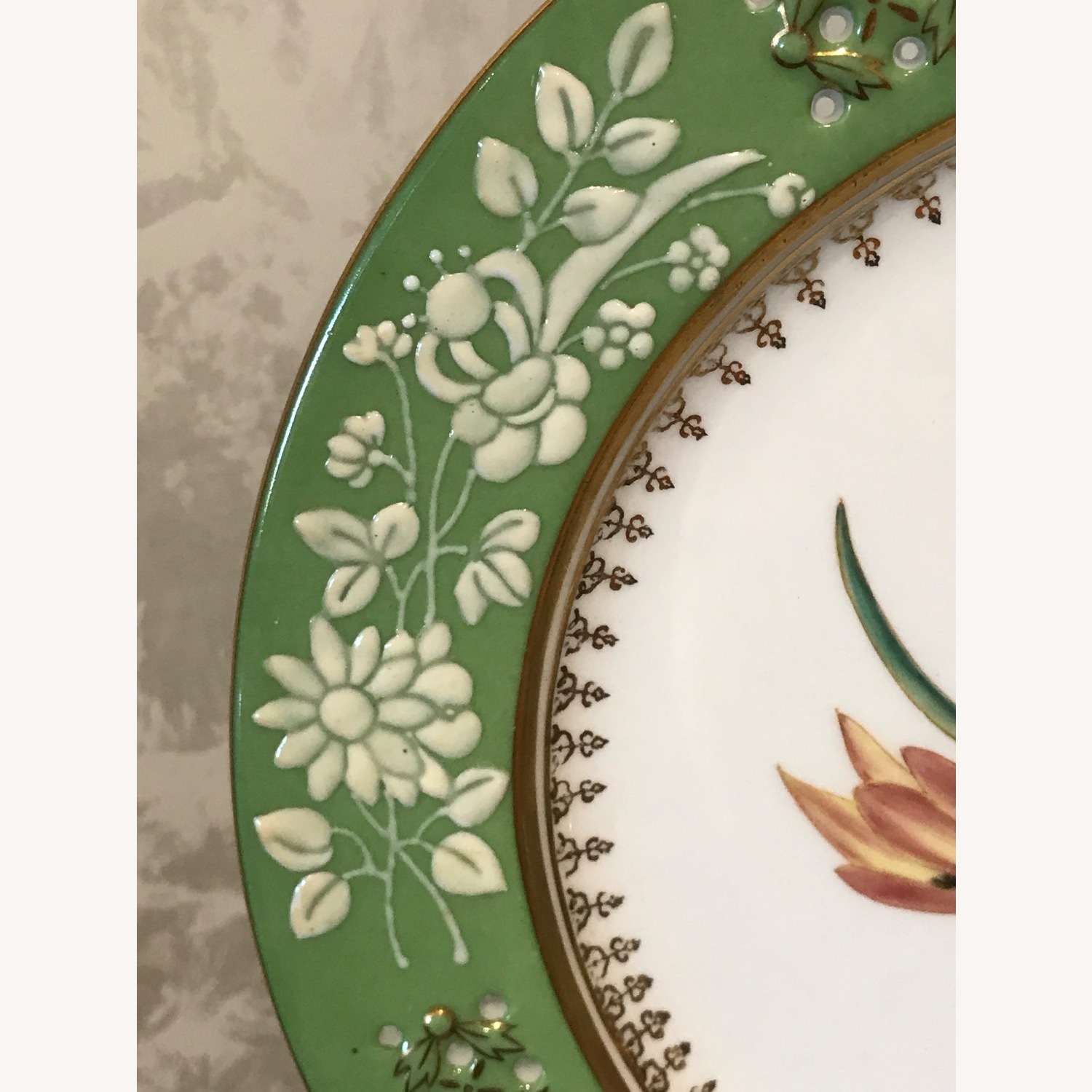 Vintage Decorative Floral 11” Plate With Gold Trim - image-8