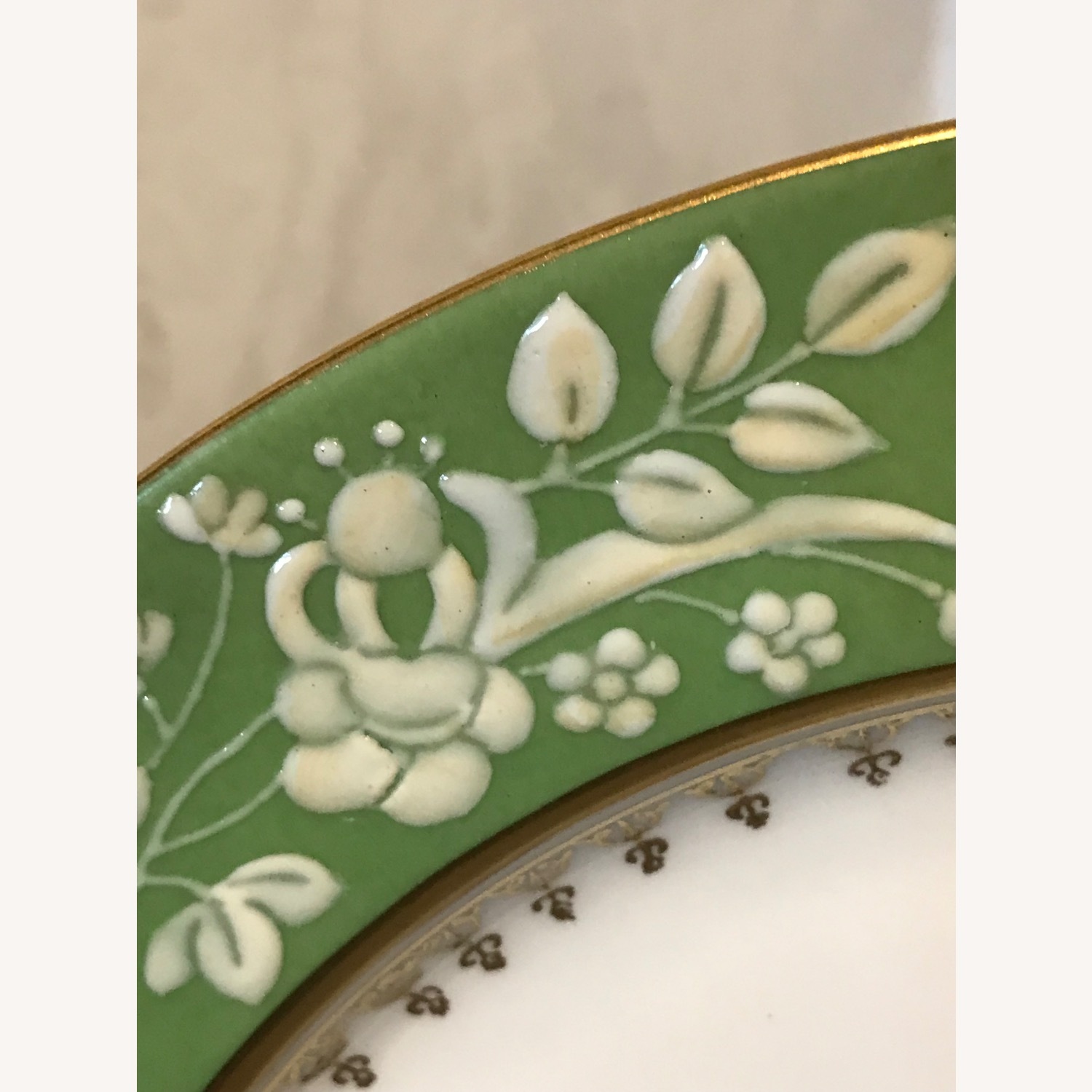 Vintage Decorative Floral 11” Plate With Gold Trim - image-1