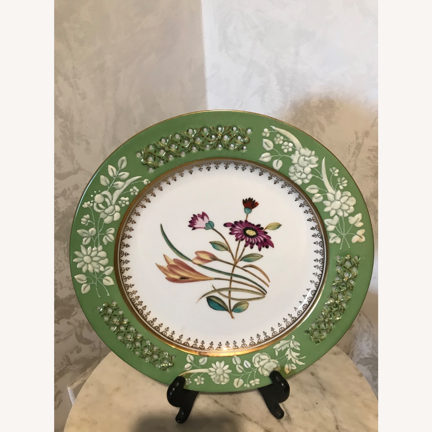 Vintage Decorative Floral 11” Plate With Gold Trim - image-2
