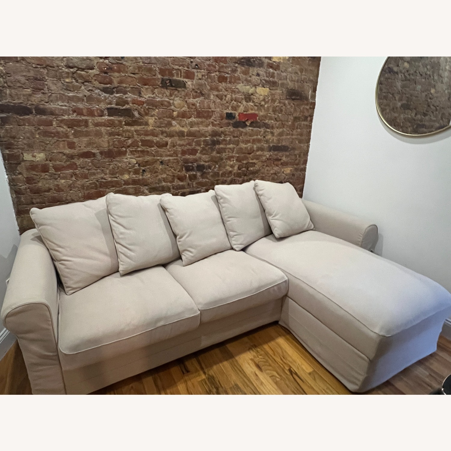 IKEA Harlanda Chaise Storage Sofa- Beige - image-1