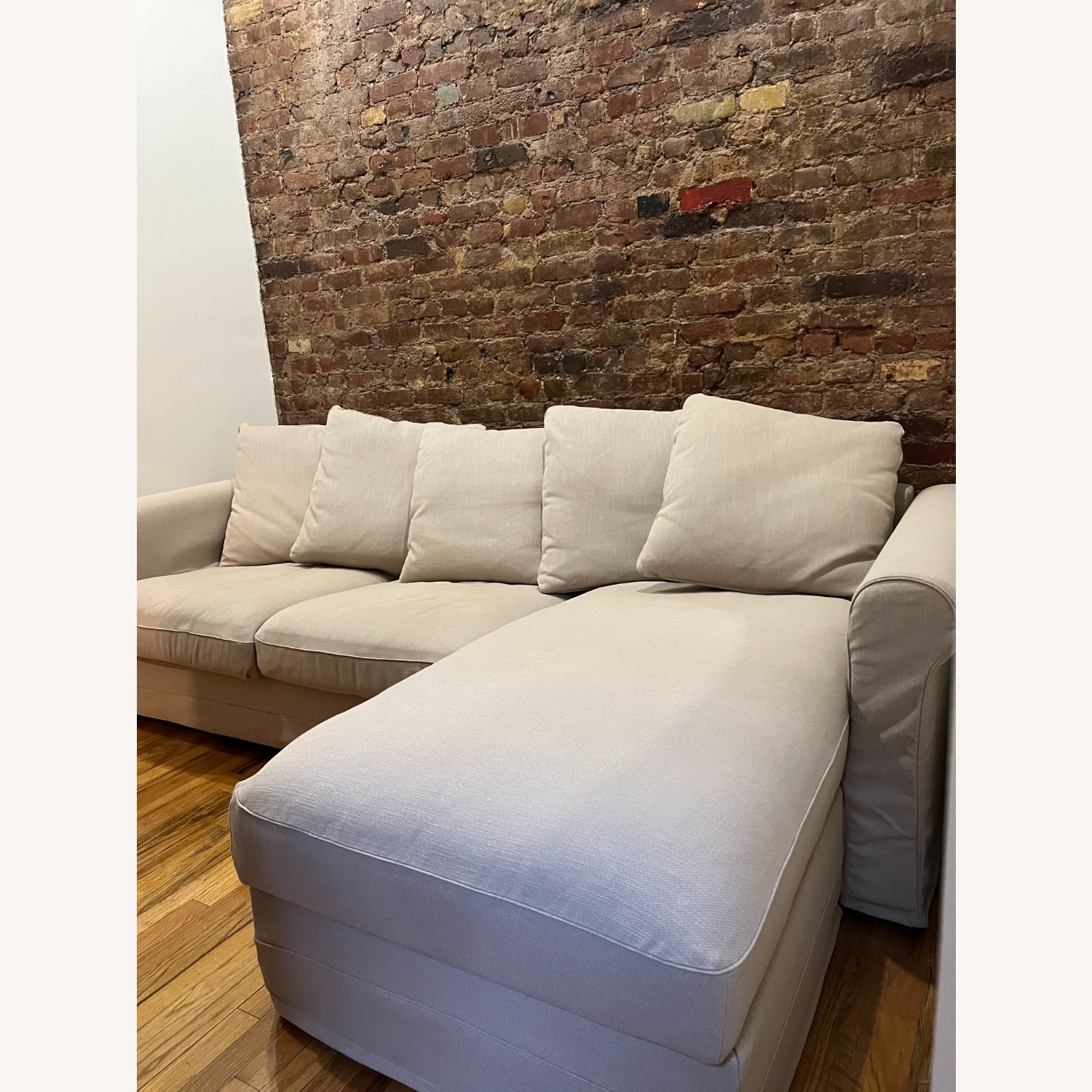 IKEA Harlanda Chaise Storage Sofa- Beige - image-5