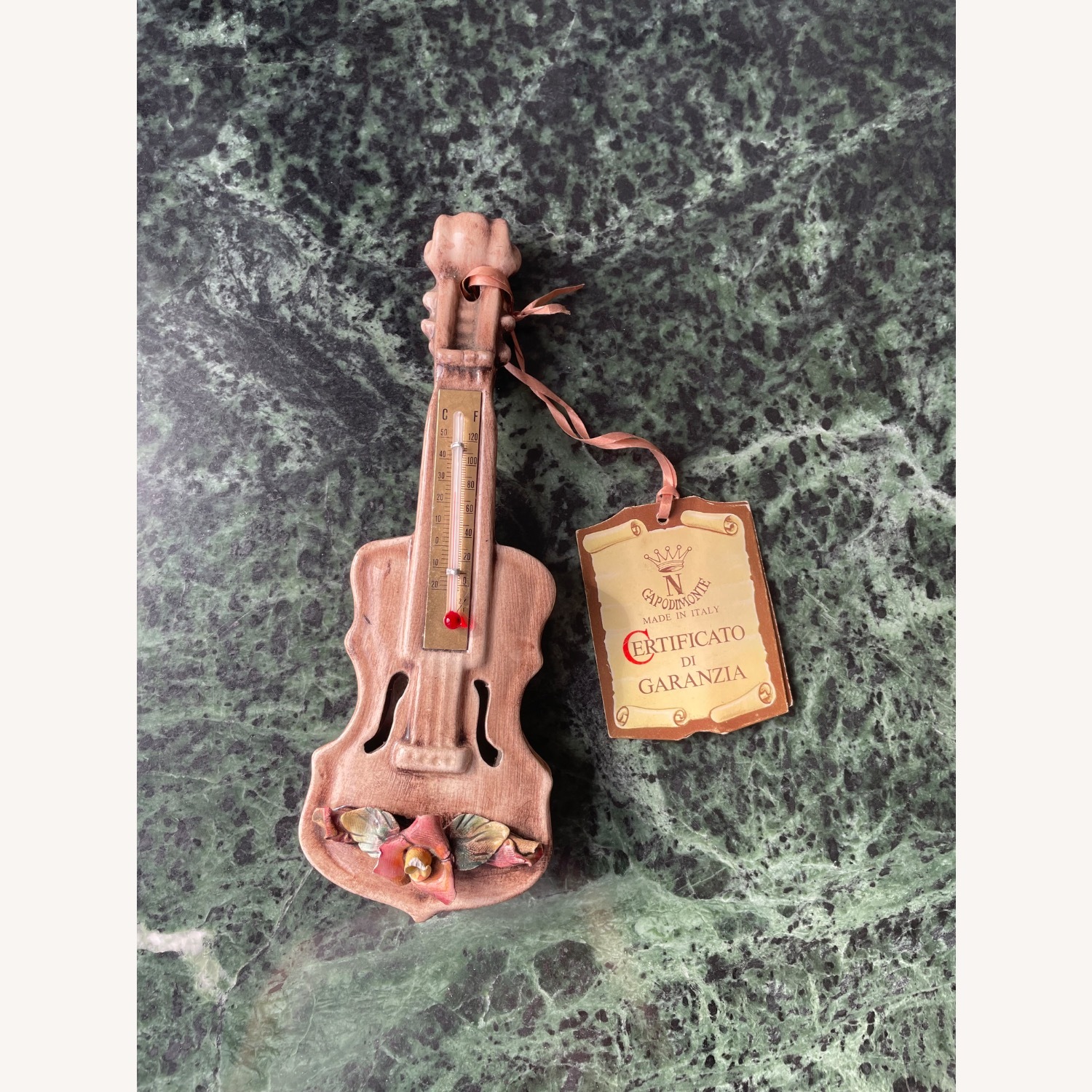 Vintage Capodimonte  Rare Guitar Thermometer - image-2