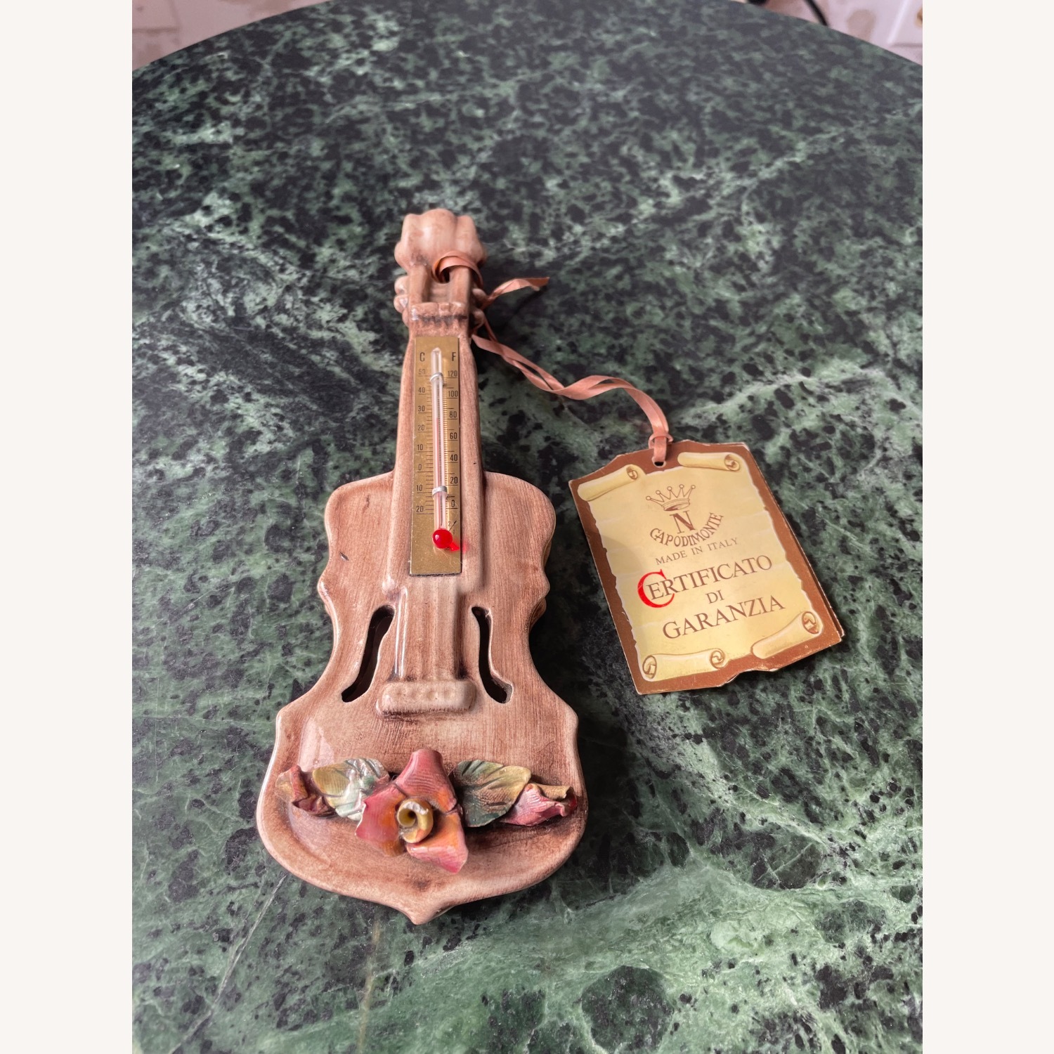 Vintage Capodimonte  Rare Guitar Thermometer - image-1