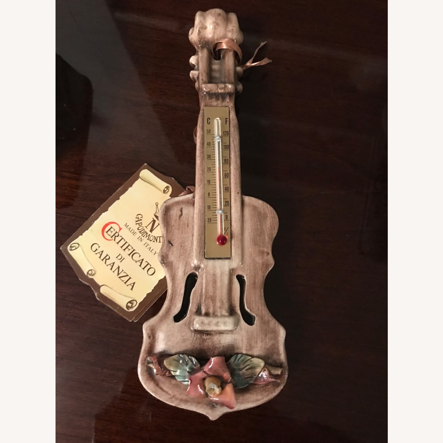 Vintage Capodimonte  Rare Guitar Thermometer - image-14