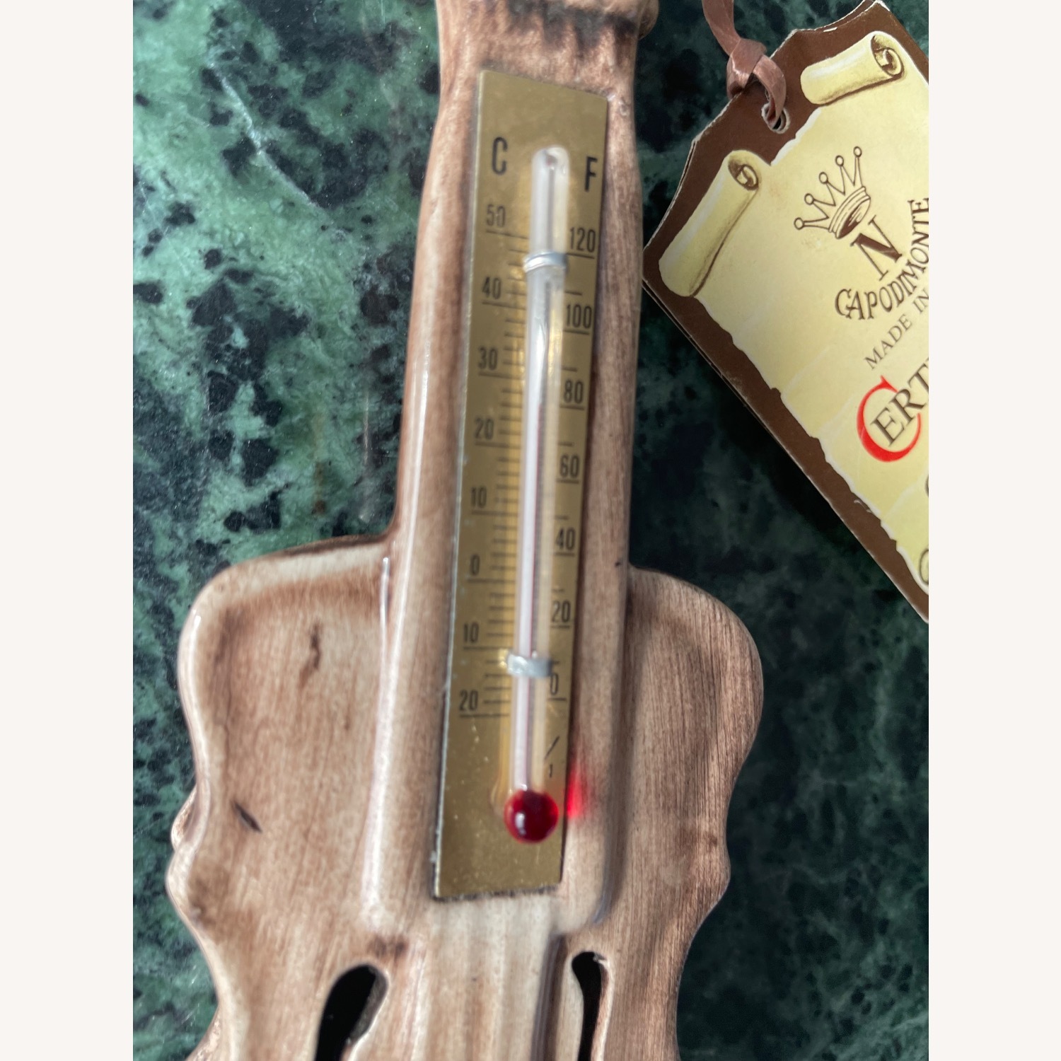 Vintage Capodimonte  Rare Guitar Thermometer - image-4