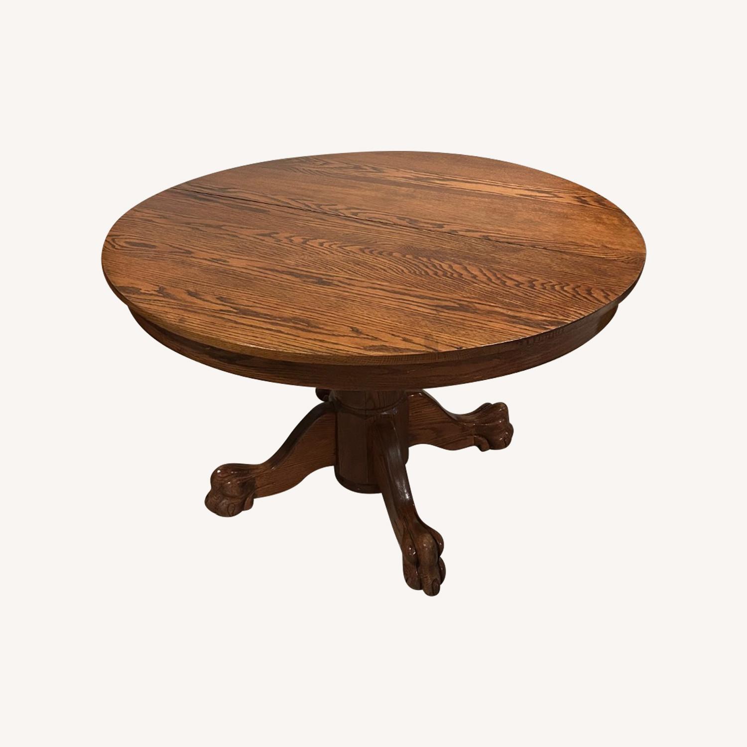 Antique Claw Foot Table with Leaves - image-0