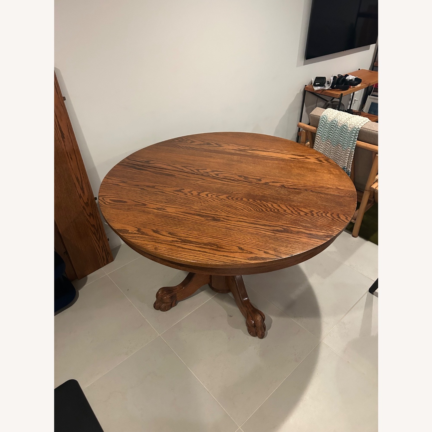 Antique Claw Foot Table with Leaves - image-2