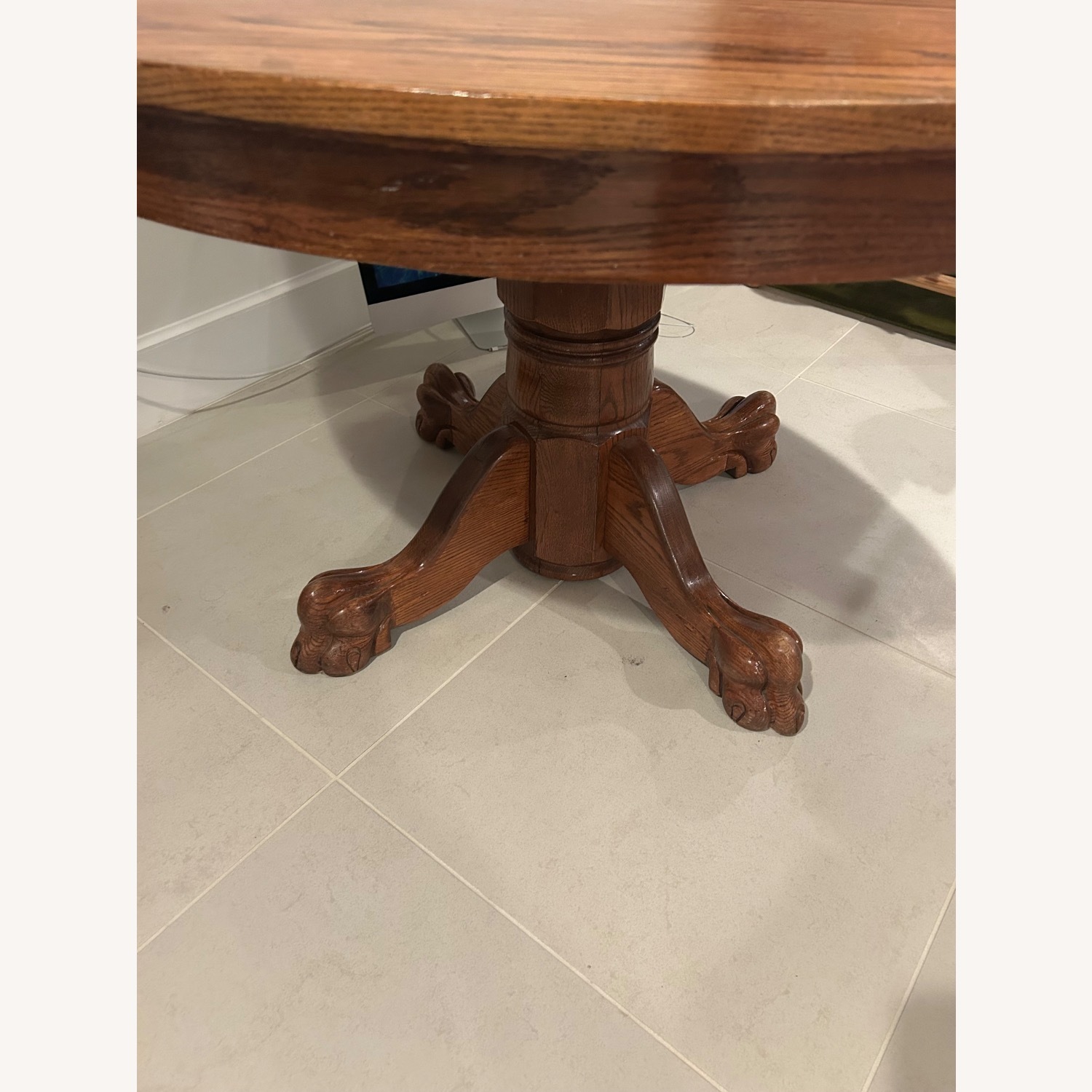 Antique Claw Foot Table with Leaves - image-4