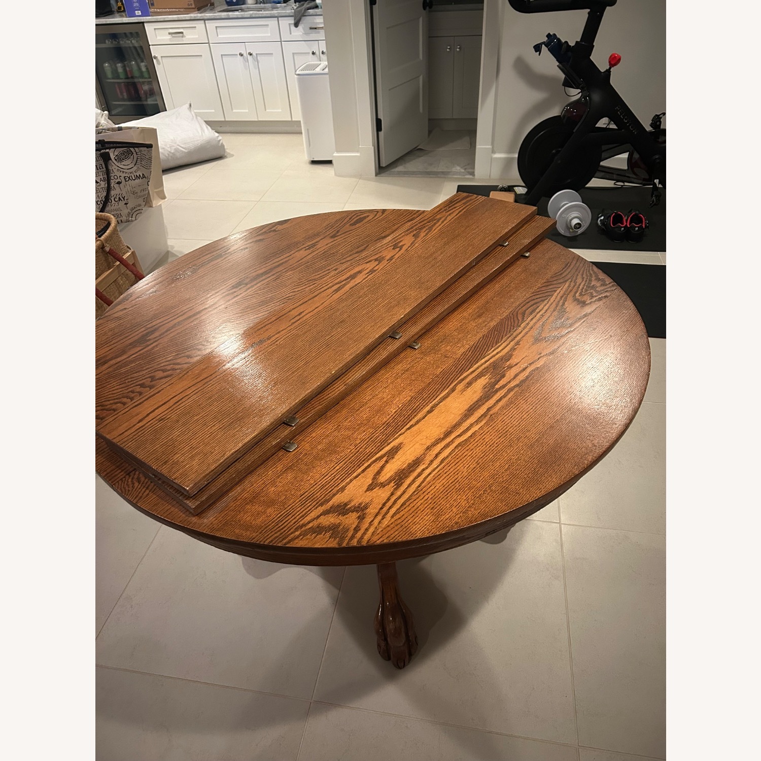 Antique Claw Foot Table with Leaves - image-5