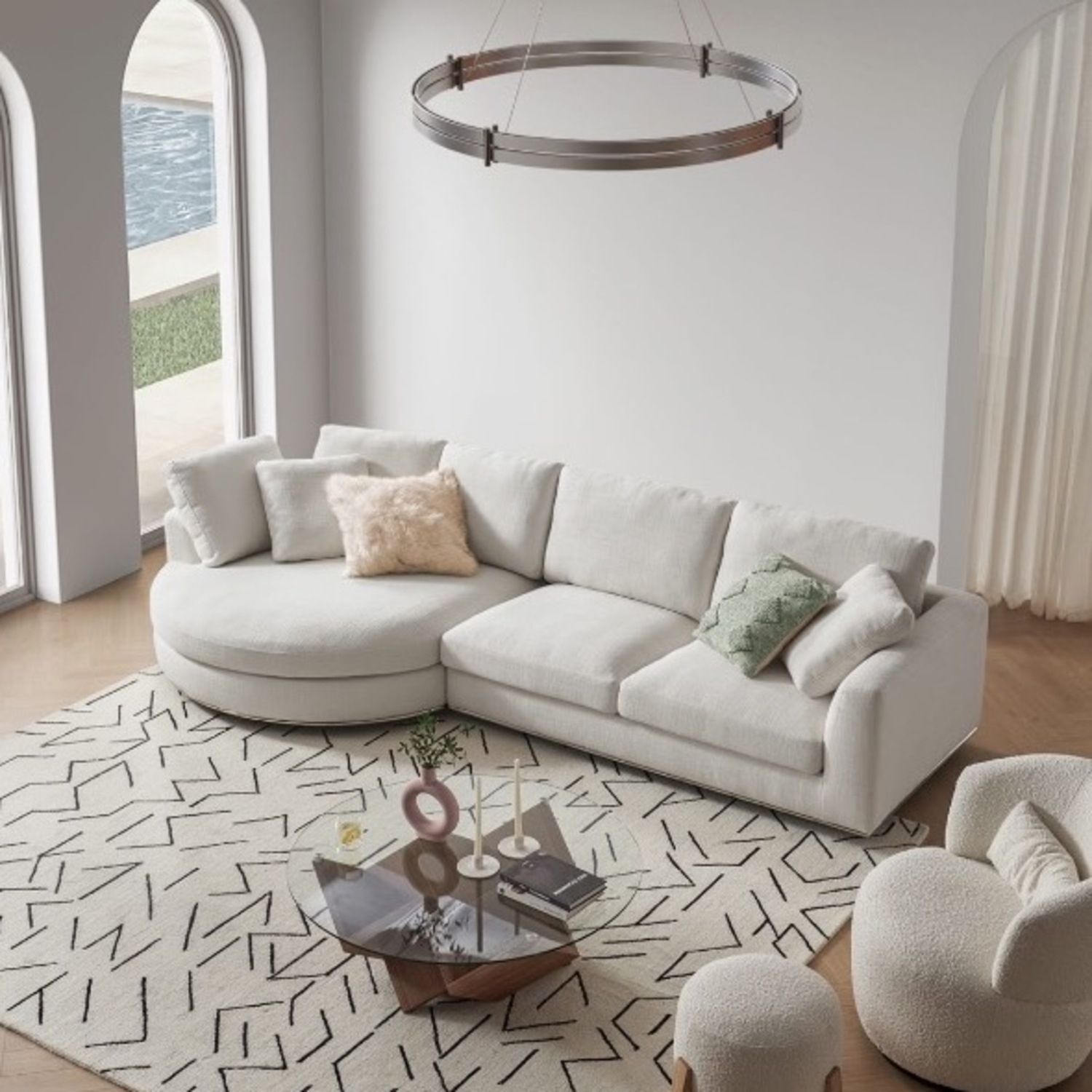 Castlery Hamilton Round Chaise Sectional Sofa - image-9