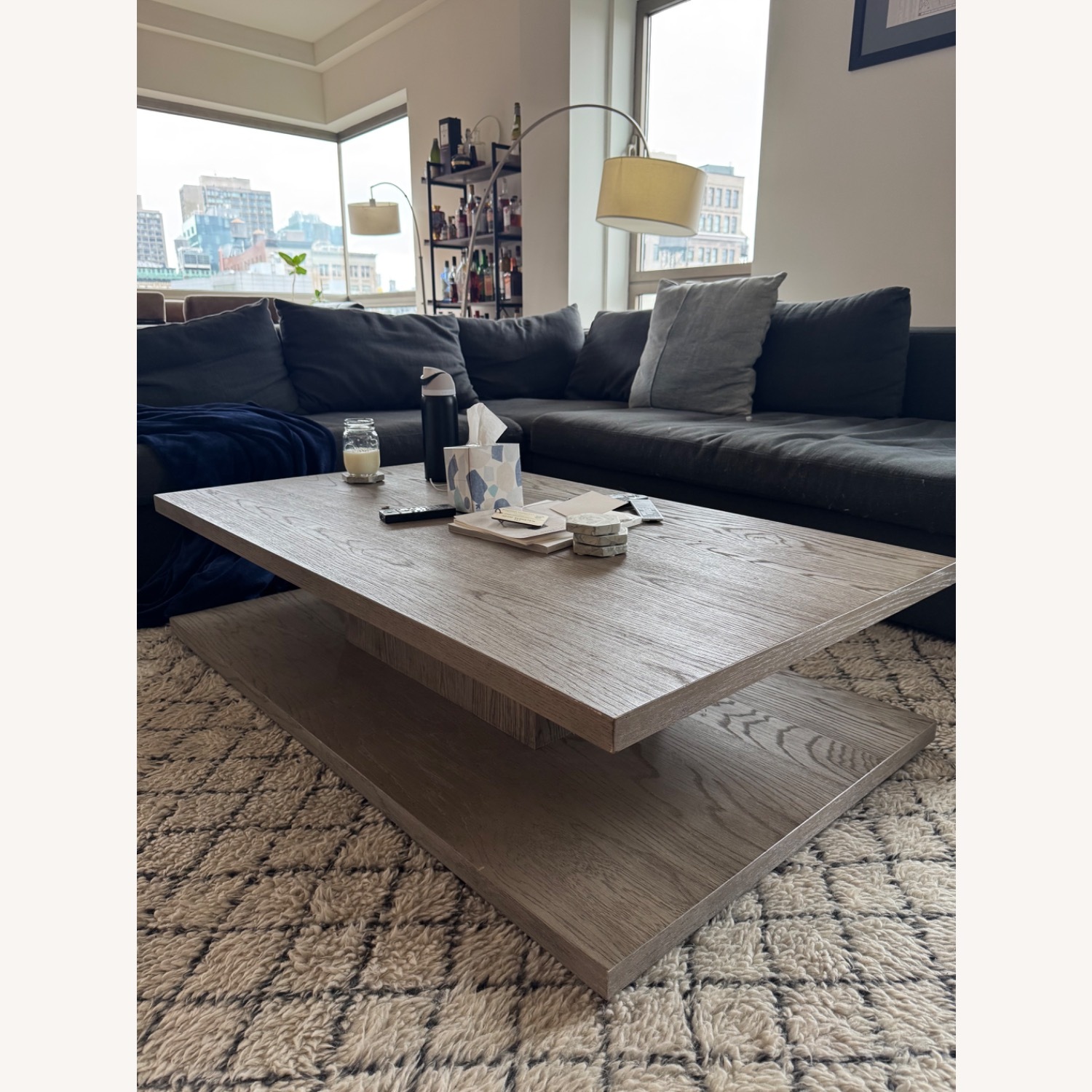 RH Cloud Floating Coffee Table (Ash Grey Oak) - image-1