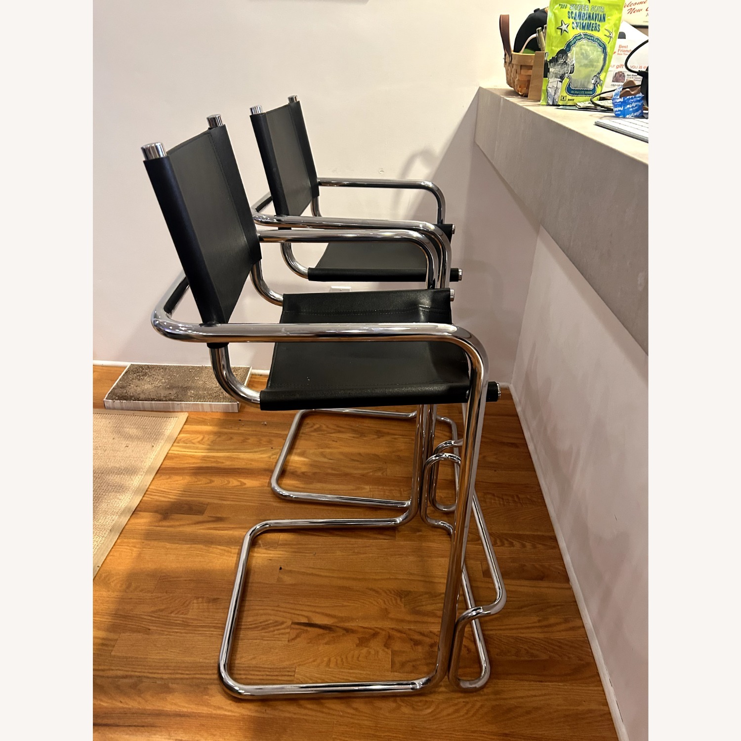 1970s Mart Stam Style Cantilever Bar Stools - image-1