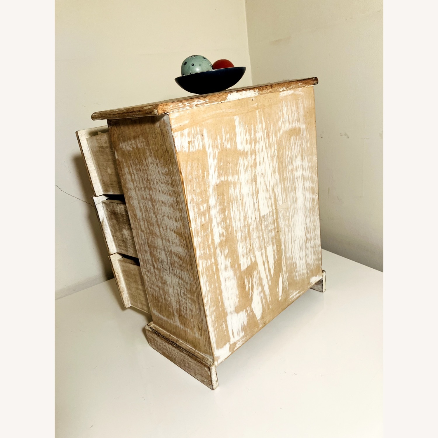 Rare Vintage Natural Wood Mirror inlaid Chest - image-6