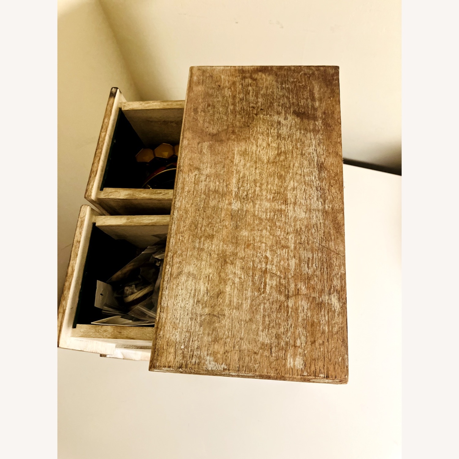 Rare Vintage Natural Wood Mirror inlaid Chest - image-7