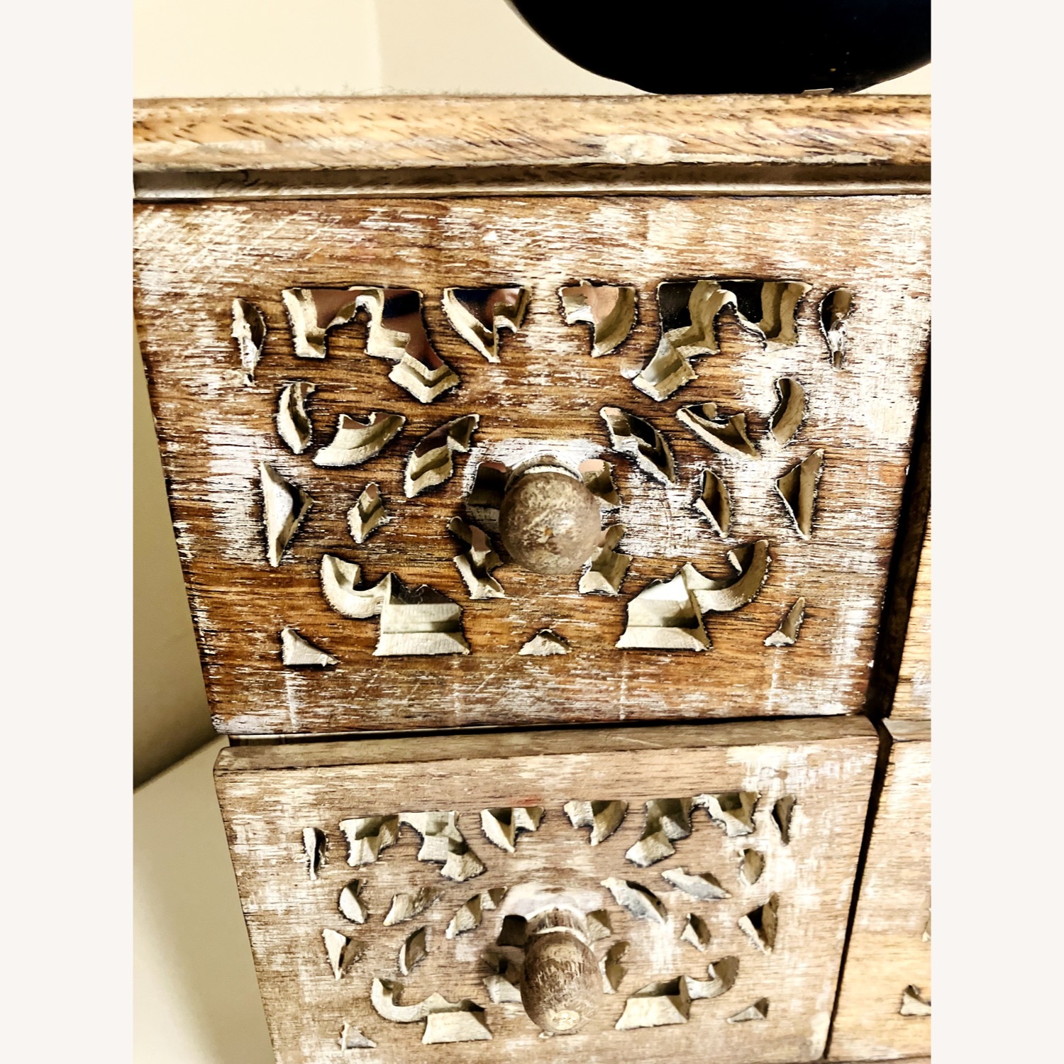 Rare Vintage Natural Wood Mirror inlaid Chest - image-1