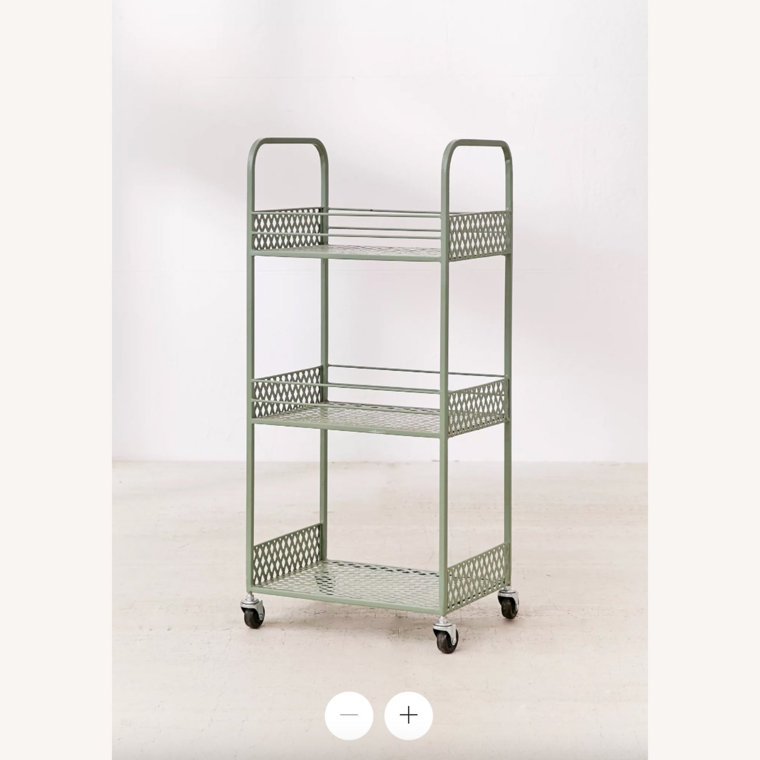 Green 3-tier Langley Metal Rolling Storage Cart - image-3
