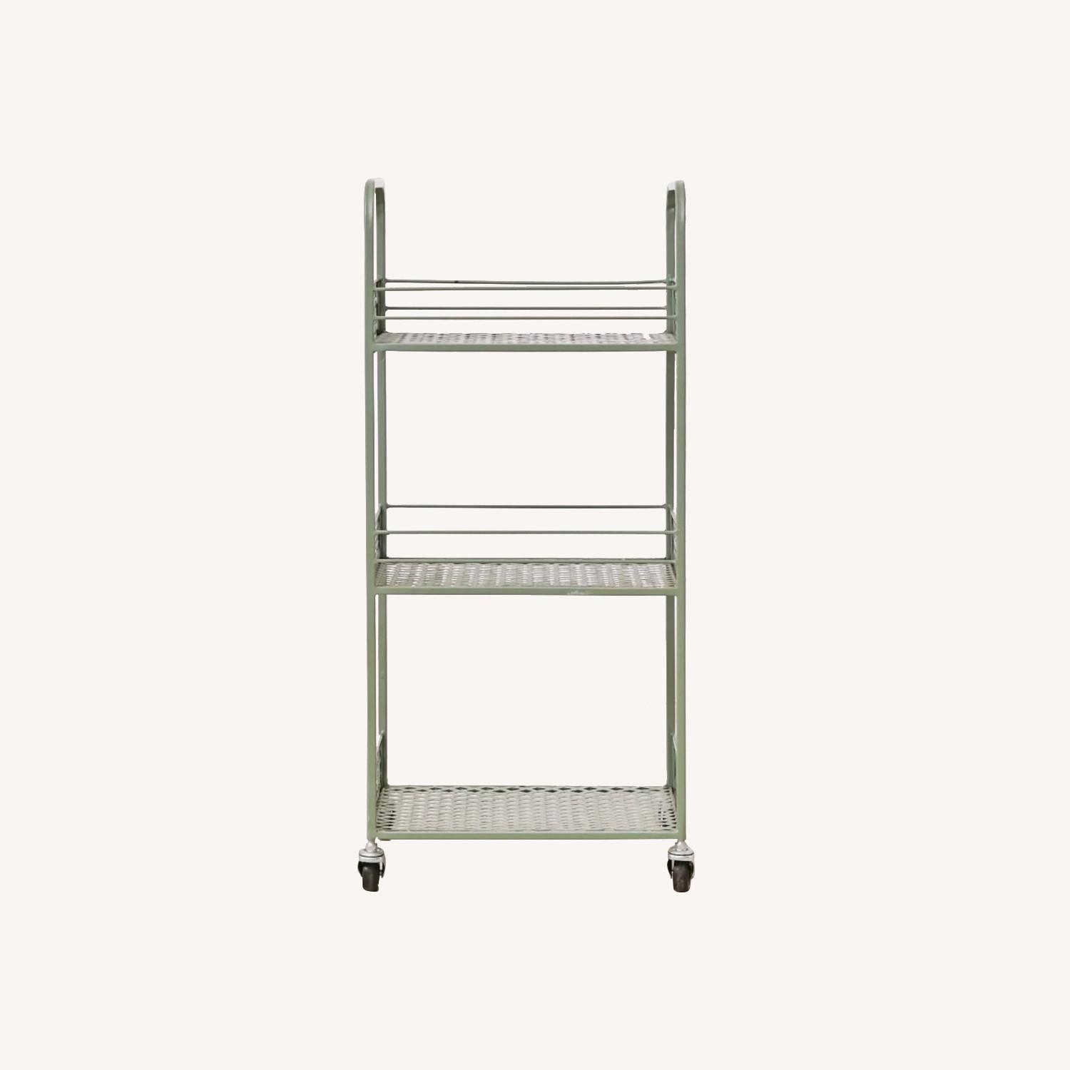 Green 3-tier Langley Metal Rolling Storage Cart - image-0
