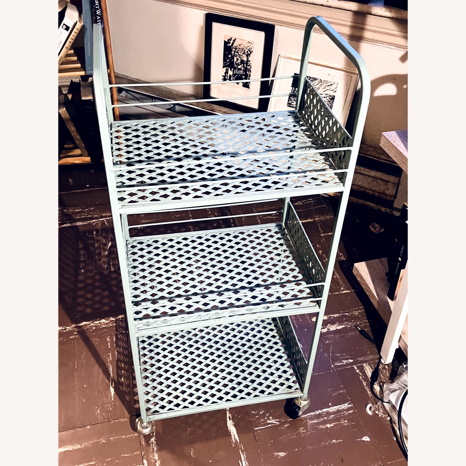 Green 3-tier Langley Metal Rolling Storage Cart - image-7