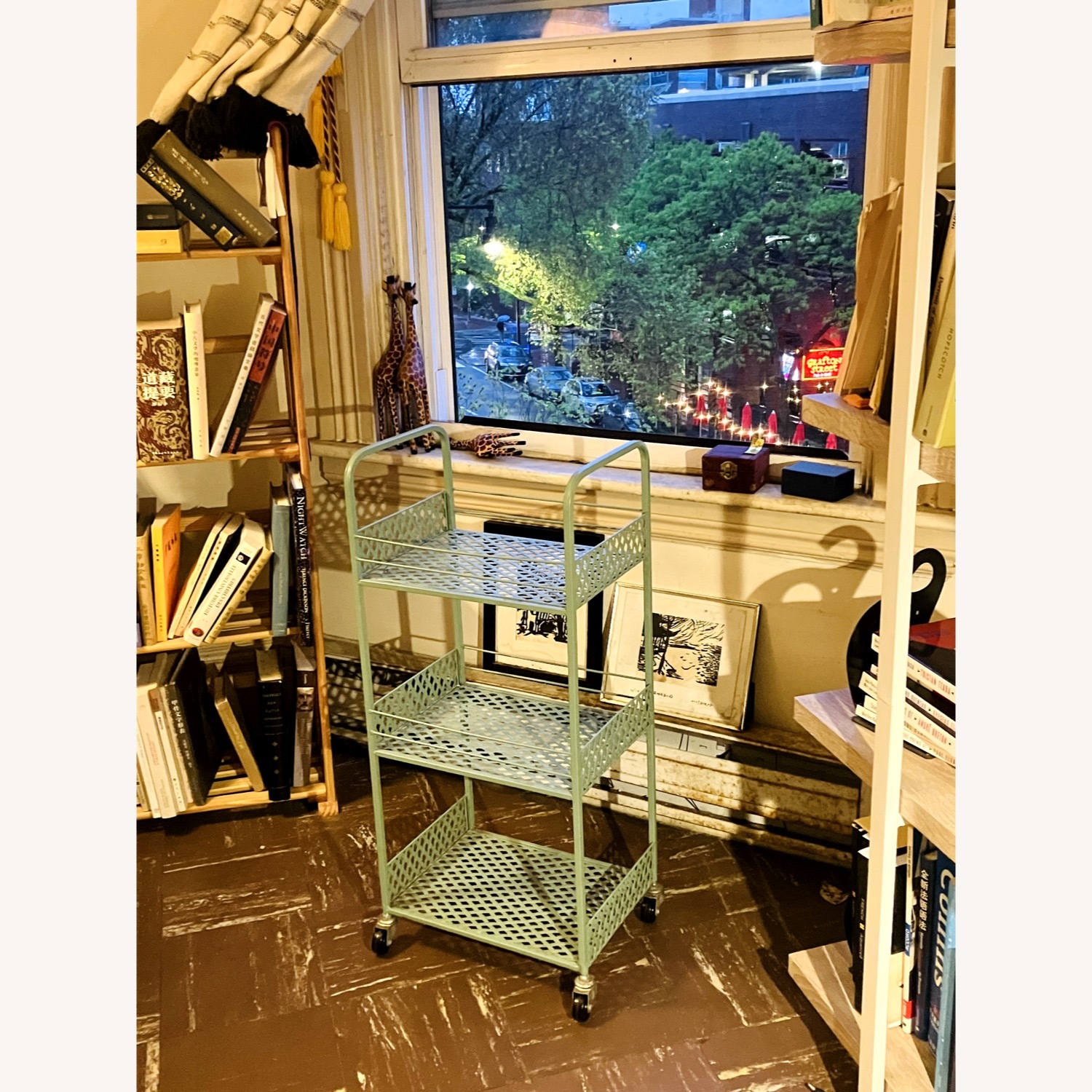 Green 3-tier Langley Metal Rolling Storage Cart - image-10