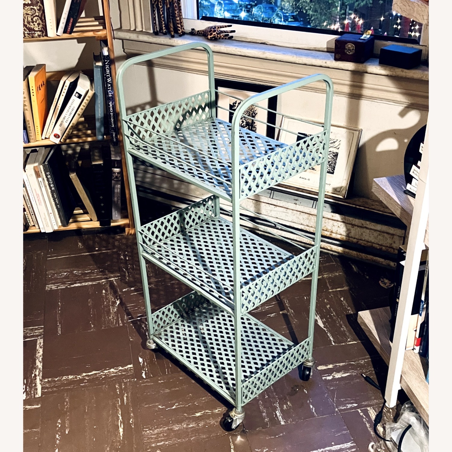 Green 3-tier Langley Metal Rolling Storage Cart - image-6