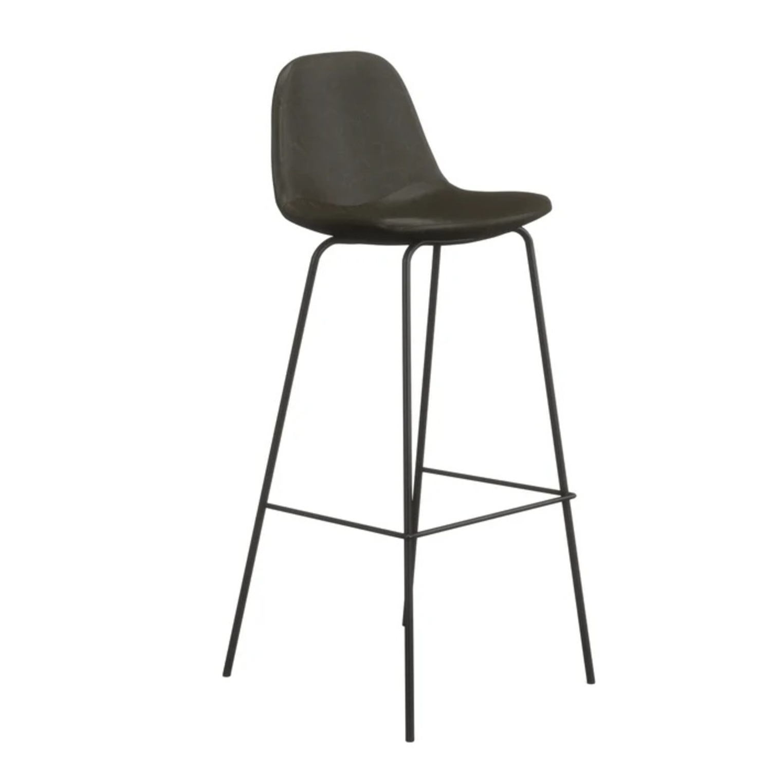 Charcoal Leather Bar Stools - image-7