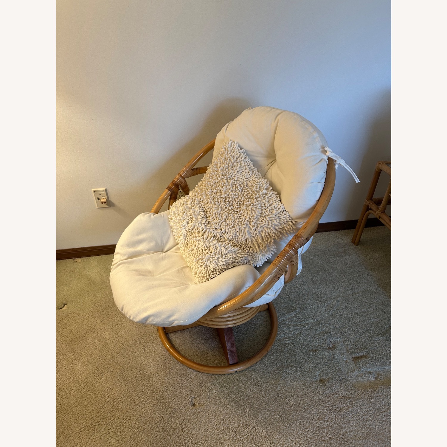 Vintage Bamboo Swivel Chair - image-1