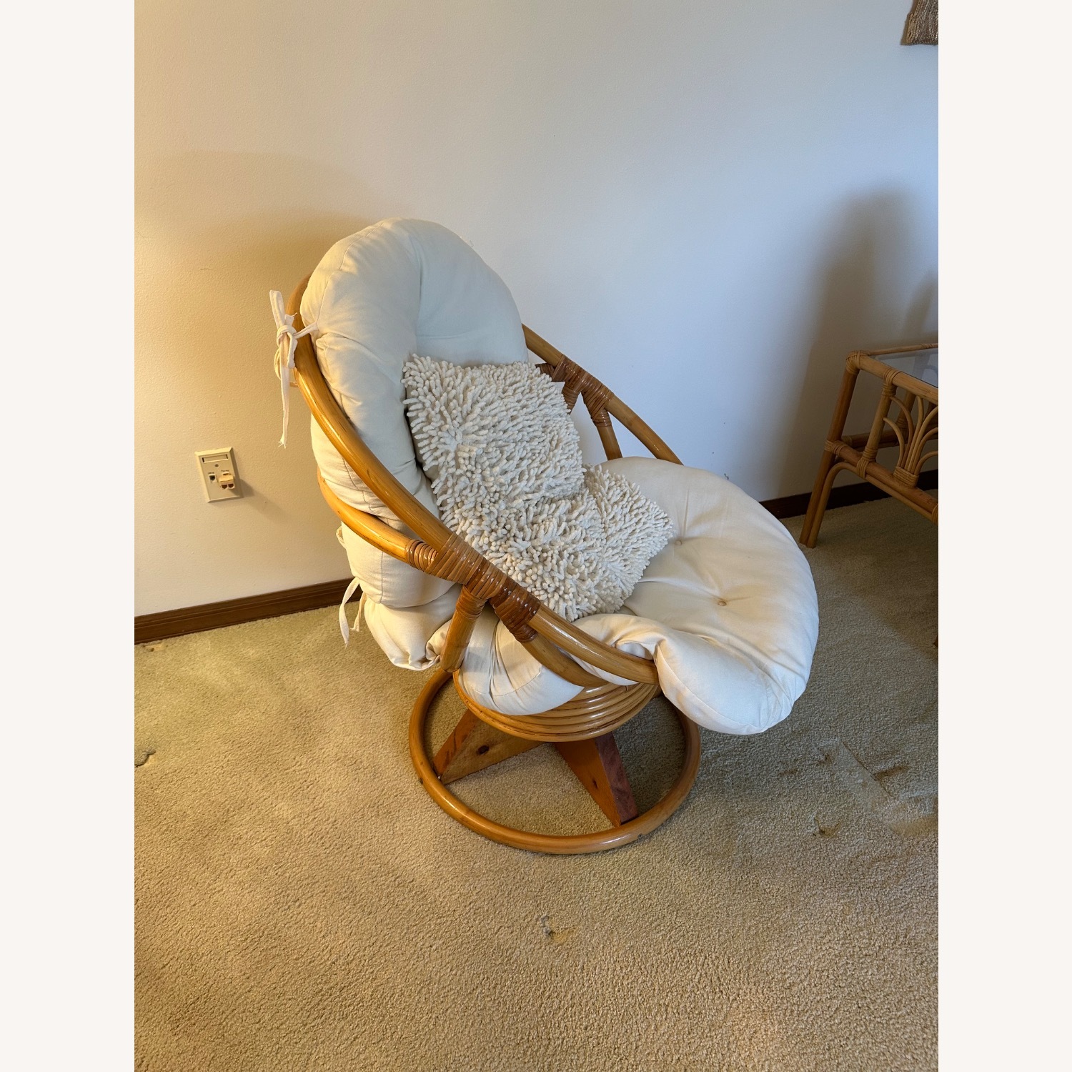 Vintage Bamboo Swivel Chair - image-2
